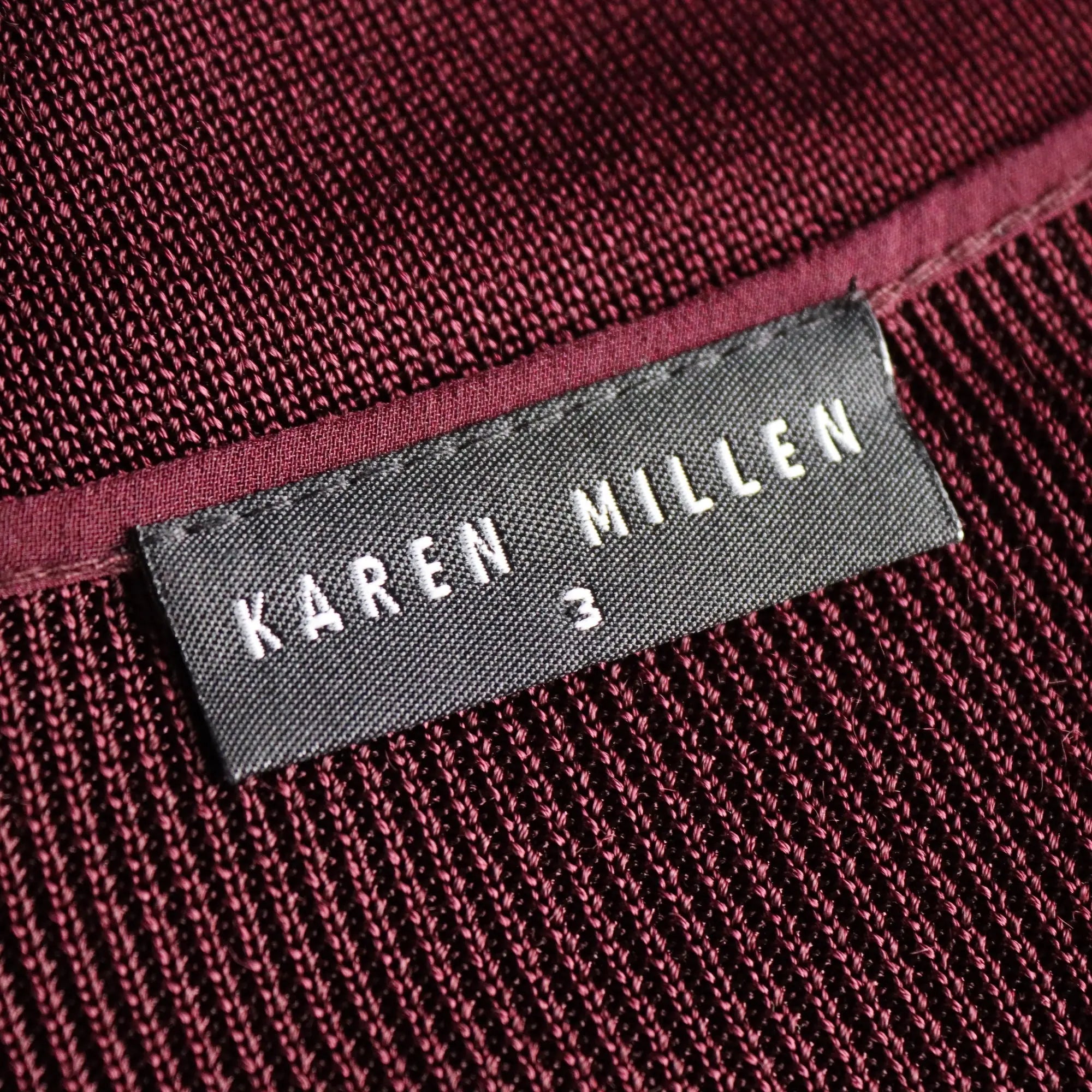 Karen Millen Y2K Plum Cardigan Lace and Silk UK Size 12 Second Hand