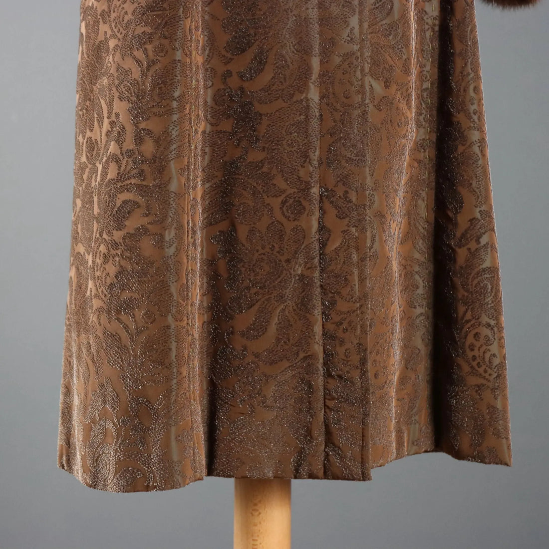 Brown Brocade Overcoat Sonia Fortuna Brown Fabric UK Size 14