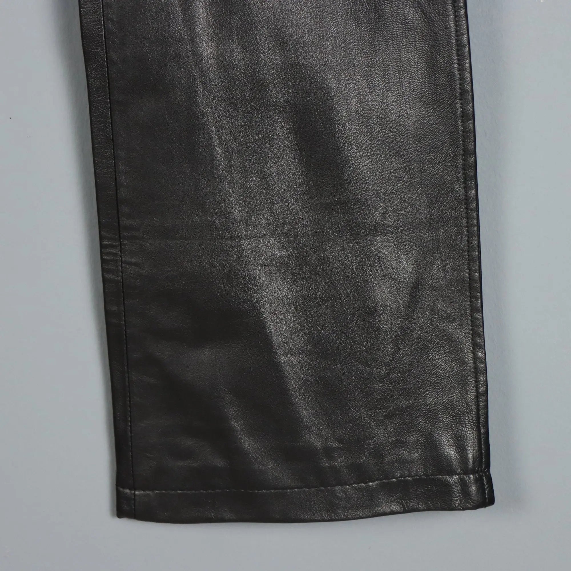 Black Leather Trousers Ferré Jeans UK Size 14 Second Hand