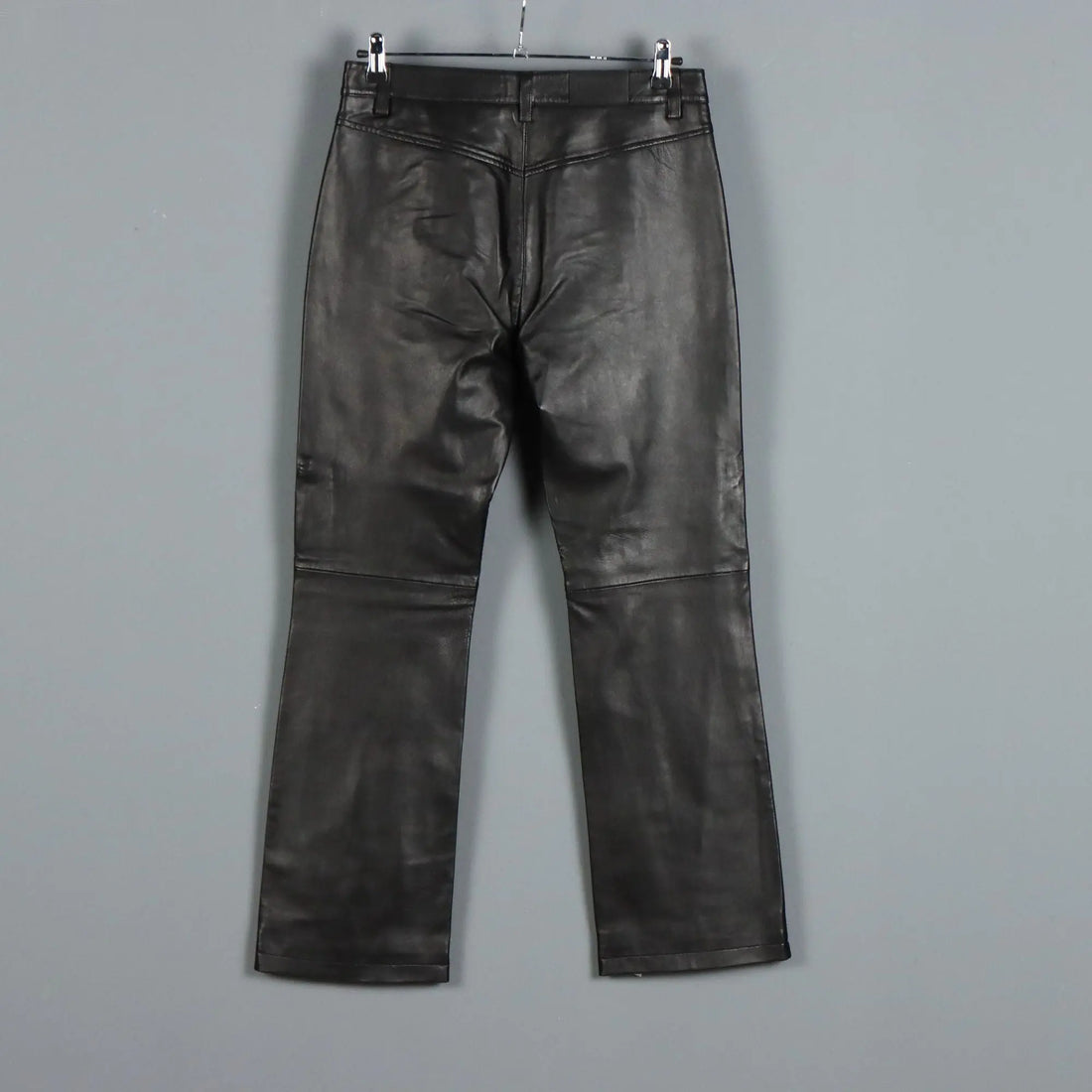 Black Leather Trousers Ferré Jeans UK Size 14 Second Hand