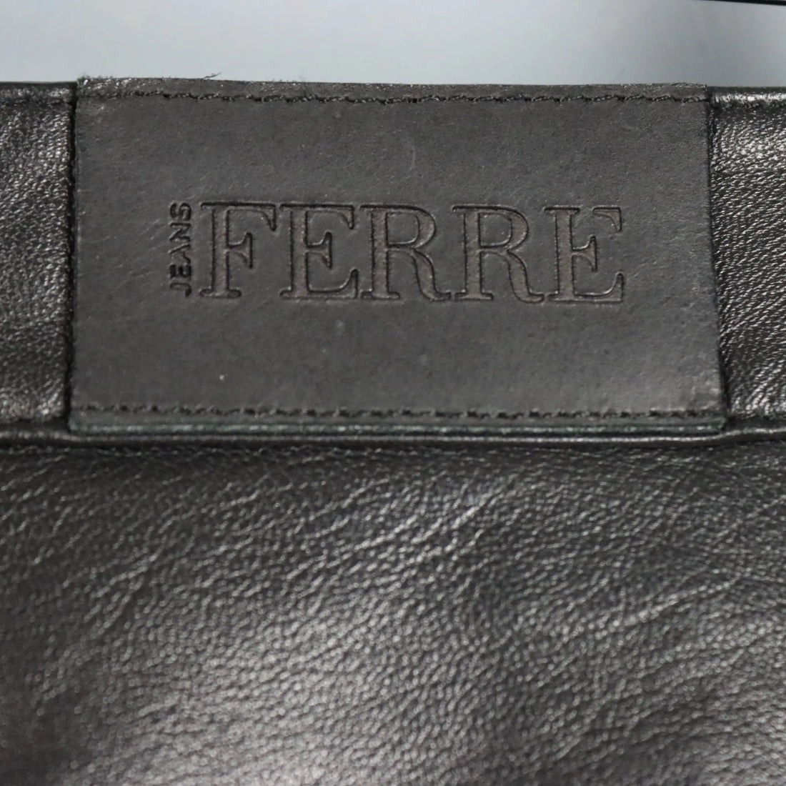 Black Leather Trousers Ferré Jeans UK Size 14 Second Hand