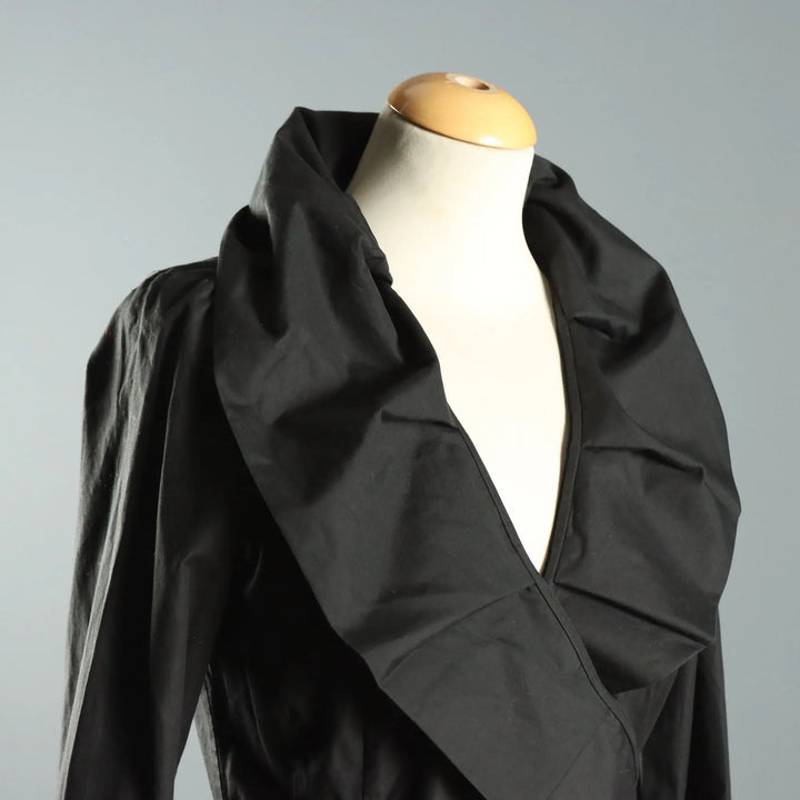 Valentino Roma Black Cotton Wrap Shirt UK Size 10 Second Hand