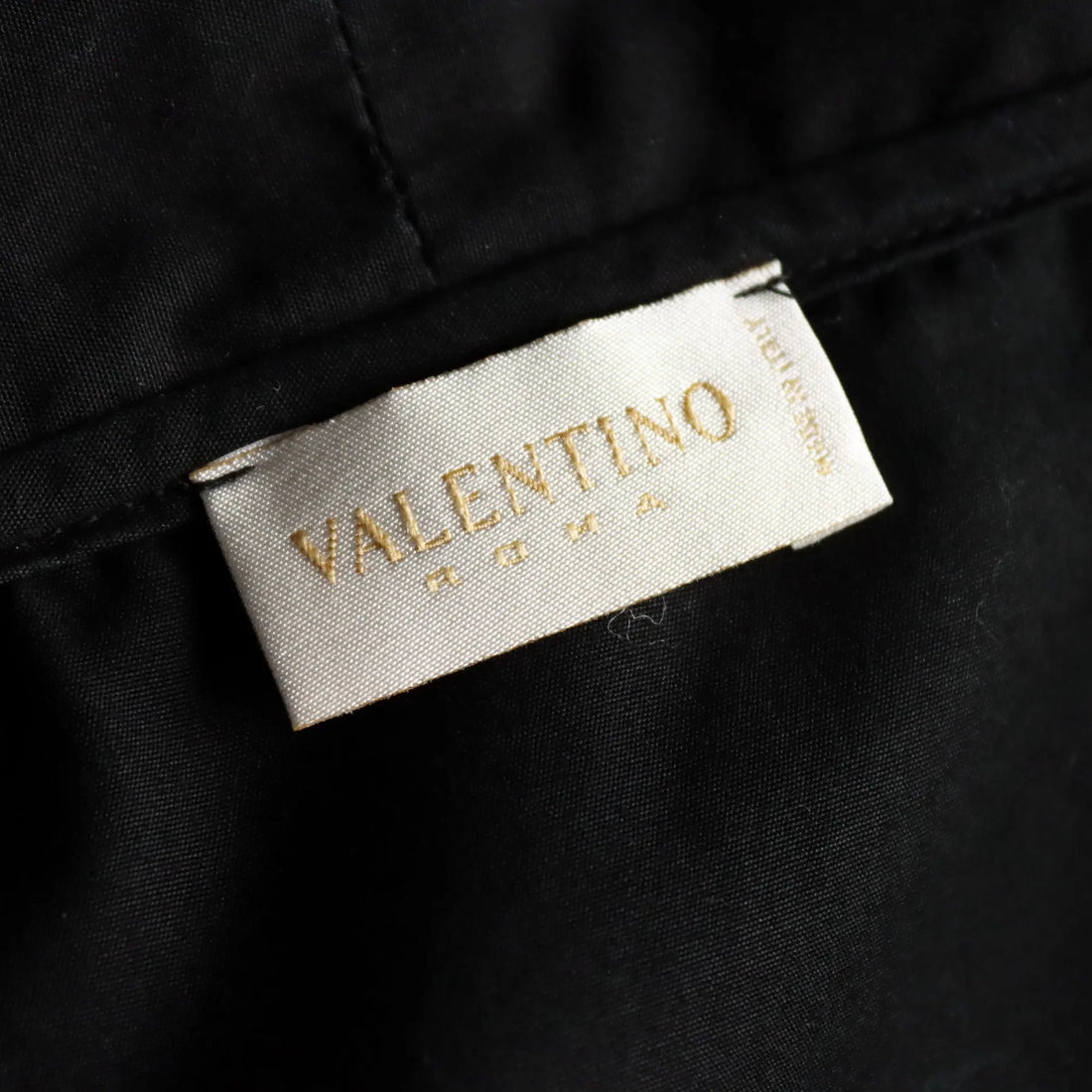 Valentino Roma Black Cotton Wrap Shirt UK Size 10 Second Hand