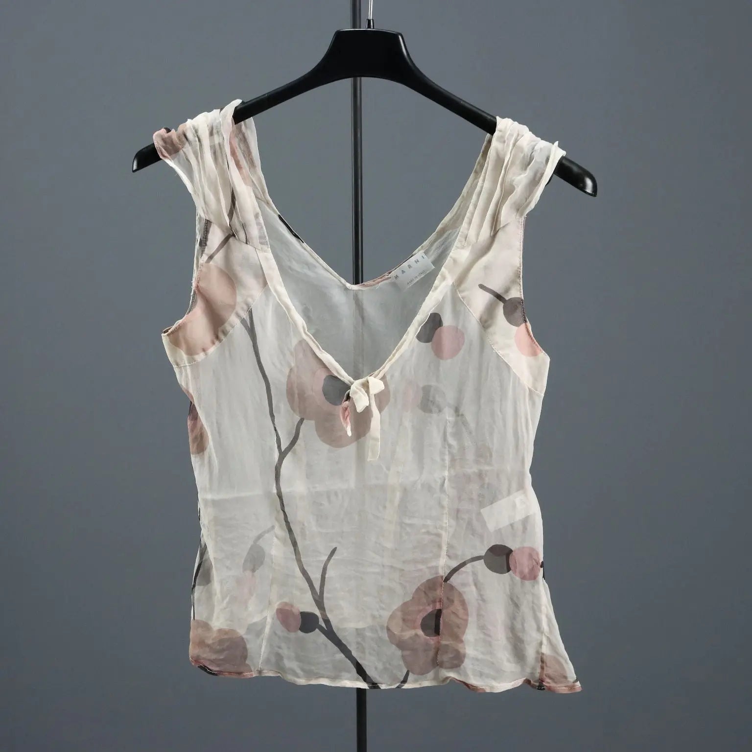 Marni Flowered Top Silk V Neck Second Hand UK Size 14 2000s - UK Size 14 | Clothing & House Linens | Second hand