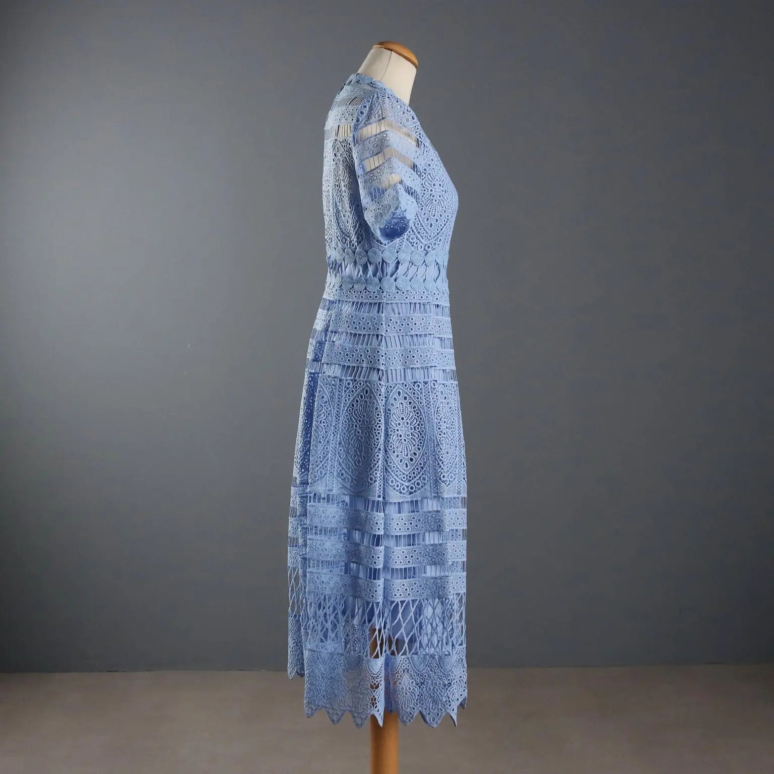 Maje Dress Light Blue Lace UK Size 10/12 Second Hand France