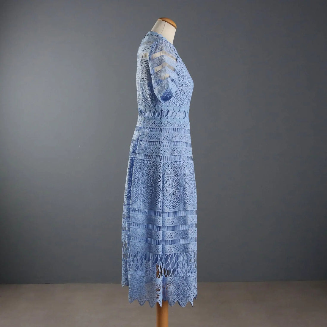 Maje Dress Light Blue Lace UK Size 10/12 Second Hand France