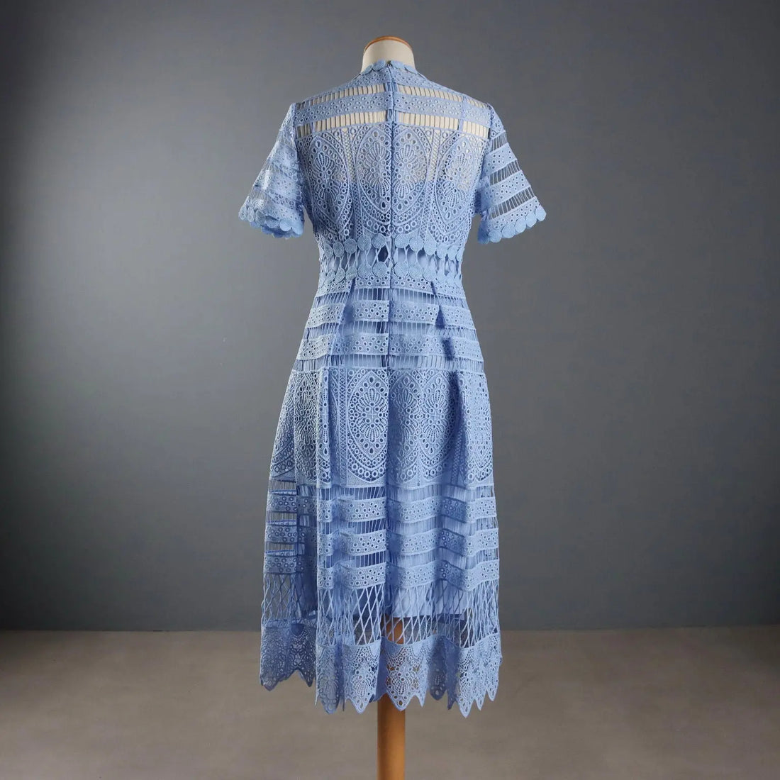 Maje Dress Light Blue Lace UK Size 10/12 Second Hand France