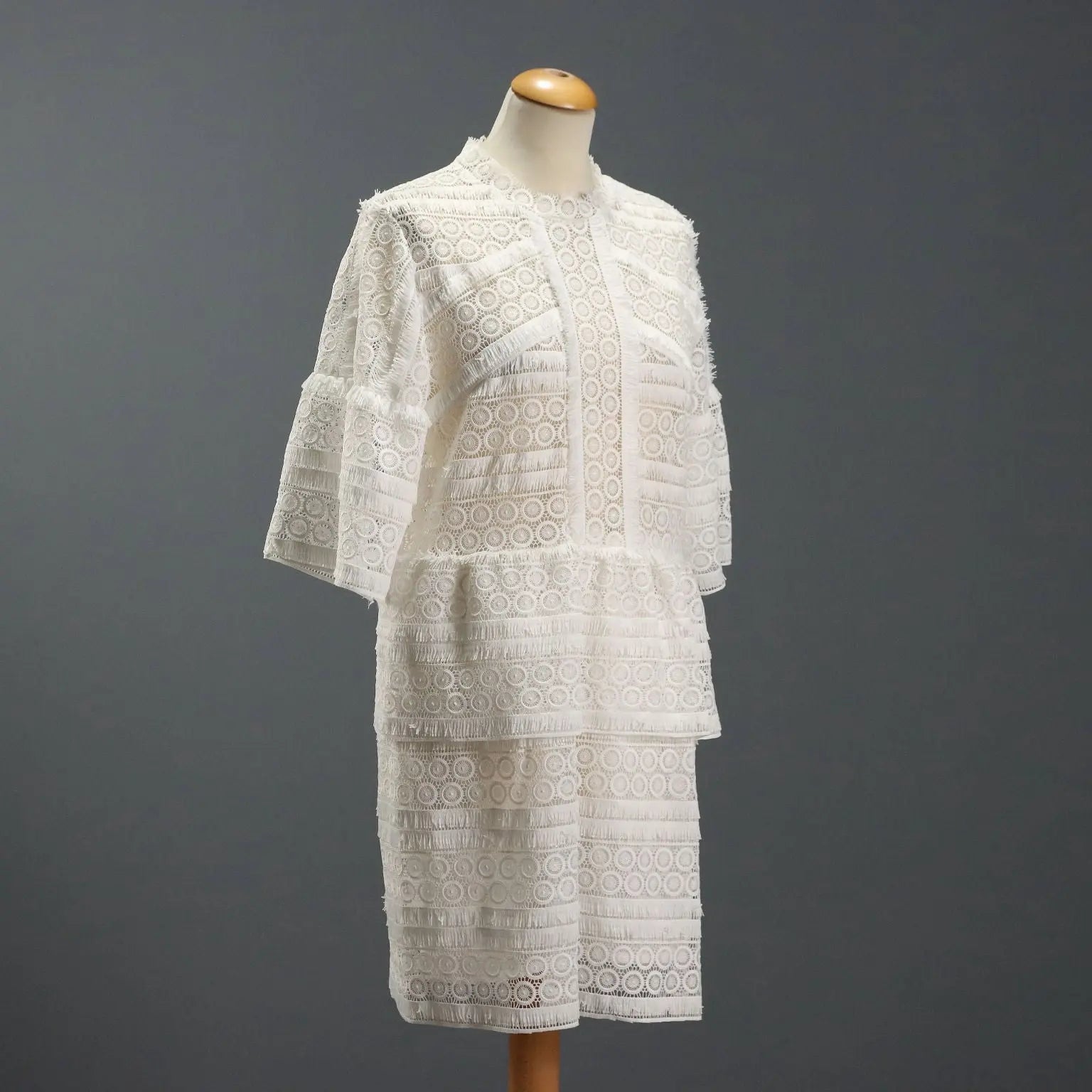 IRO Dress White Lace UK Size 10/12 Second Hand Italy