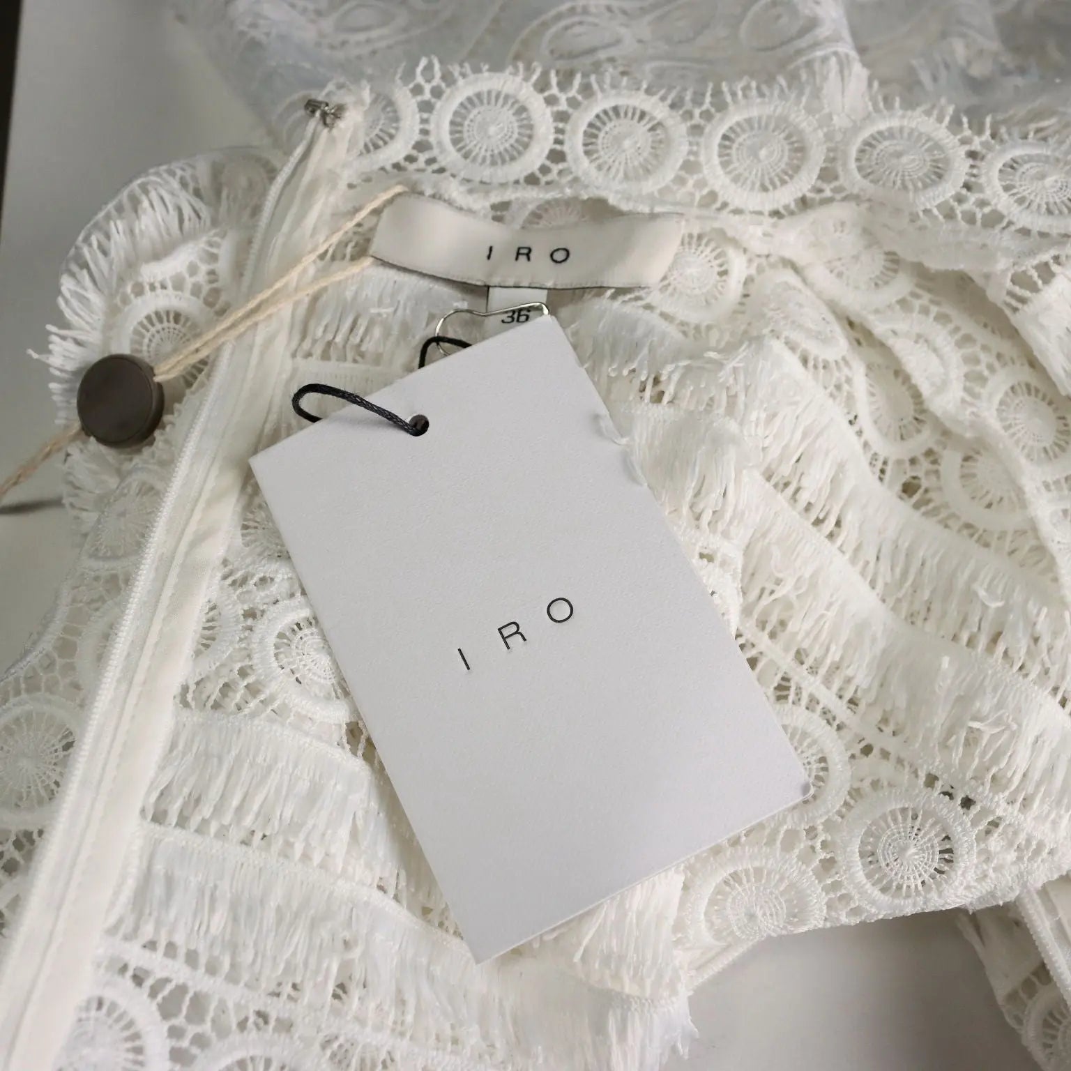 IRO Dress White Lace UK Size 10/12 Second Hand Italy