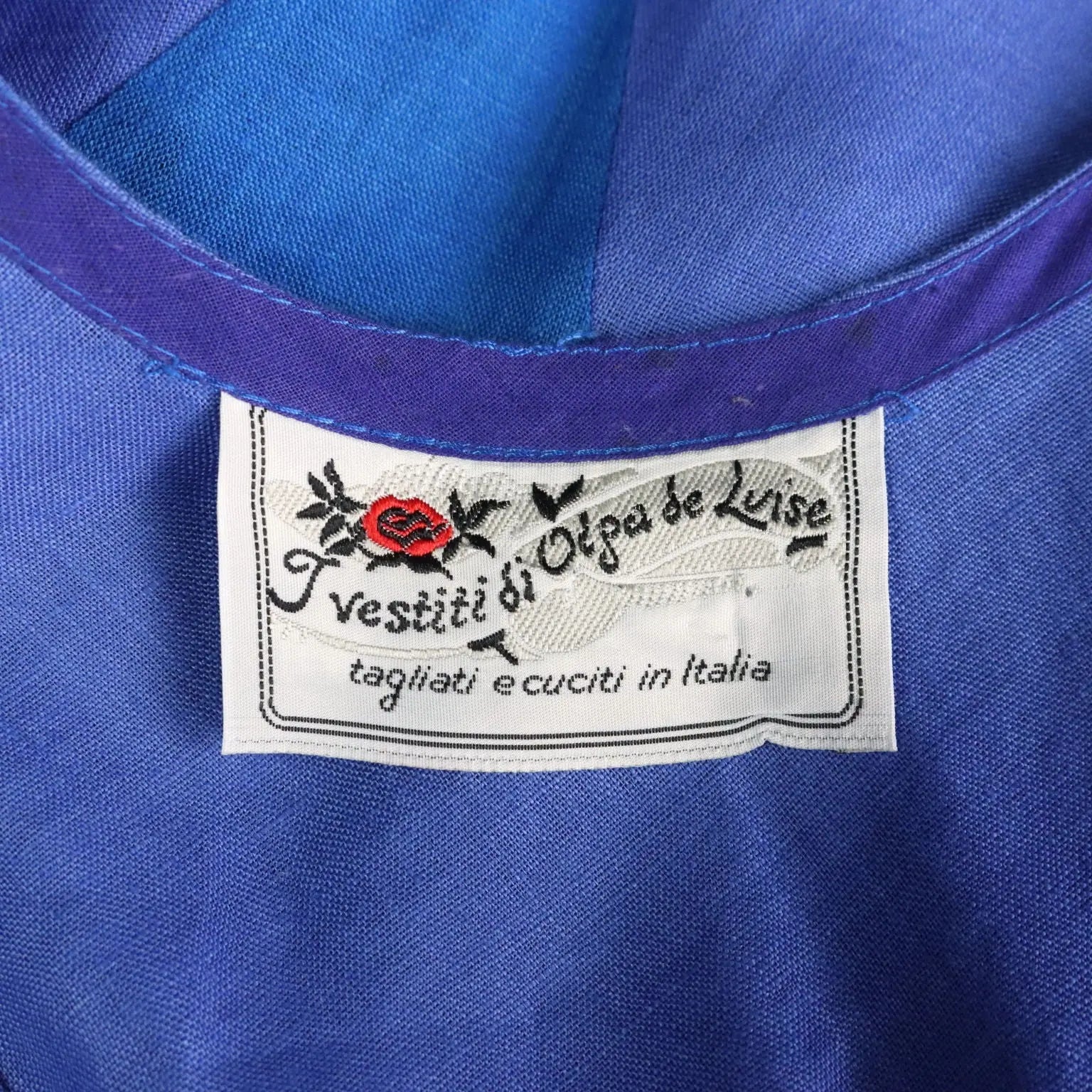 Olga de Luise Linen Dress UK Size 12/14 Second Hand Italy