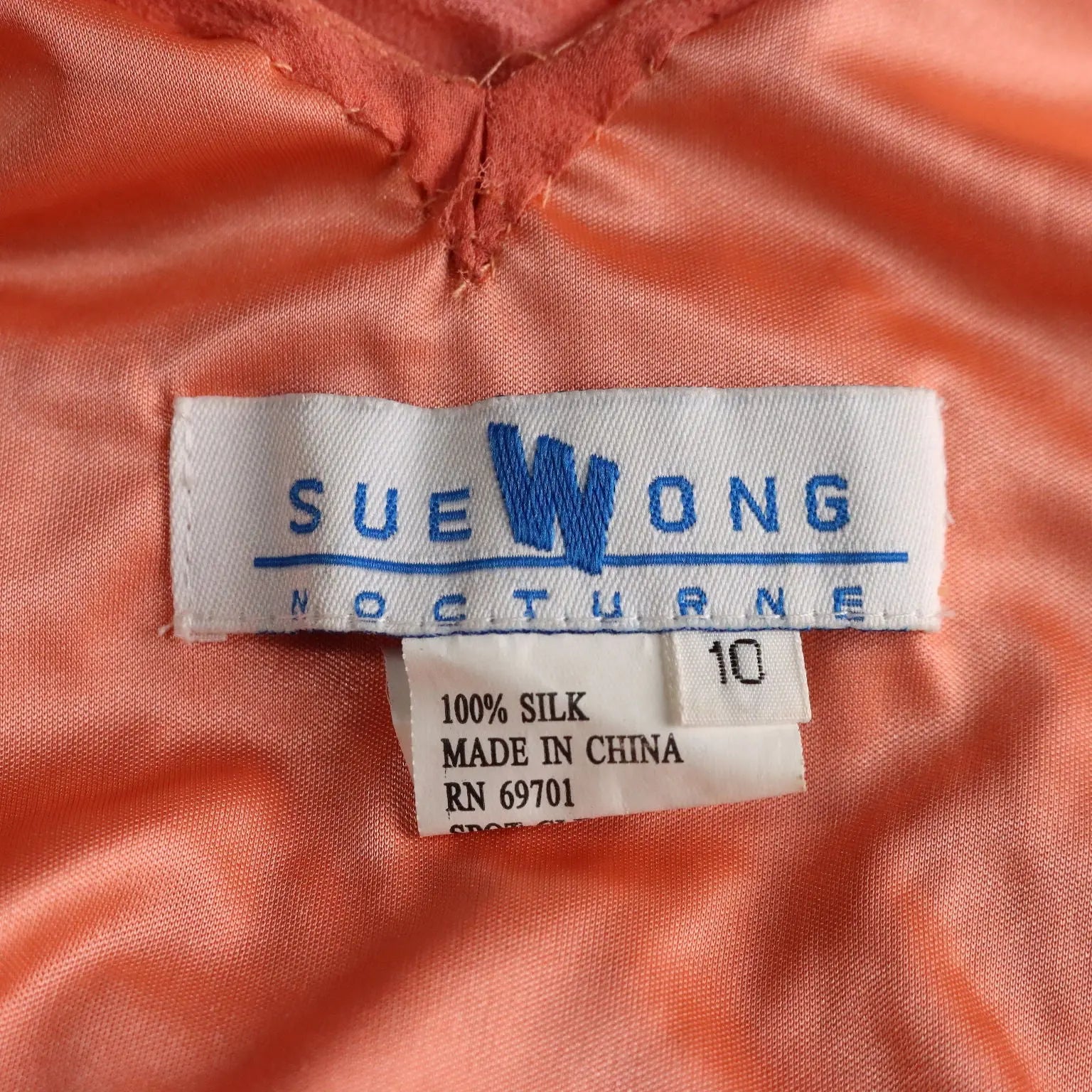 Sue Wong Embroidered Silk Dress V-Shaped Neck Size 12 USA