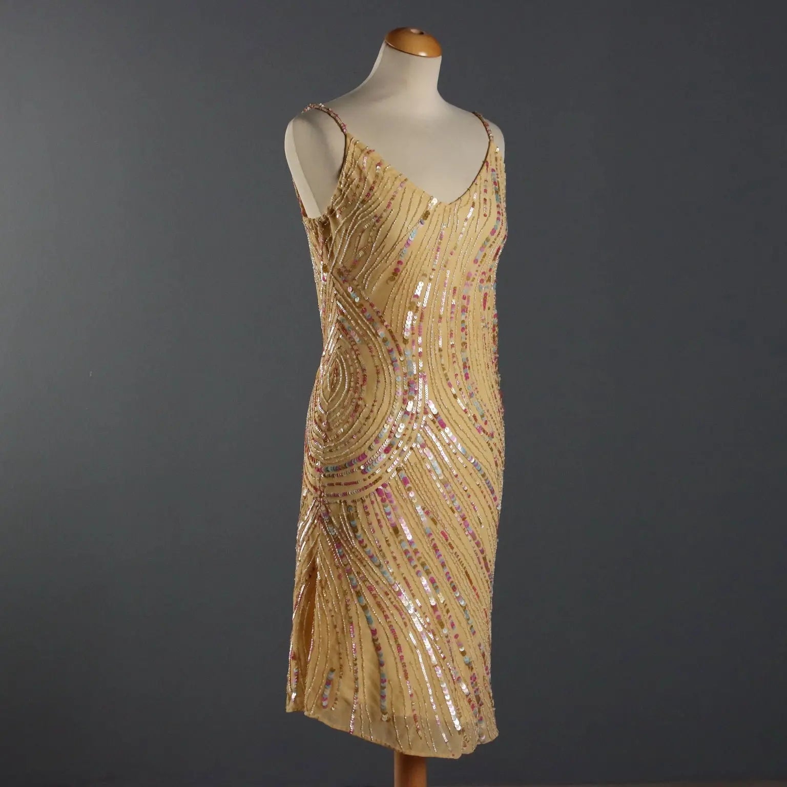 Luan Sarè Midi Dress with Sequins UK Size 8 Second Hand