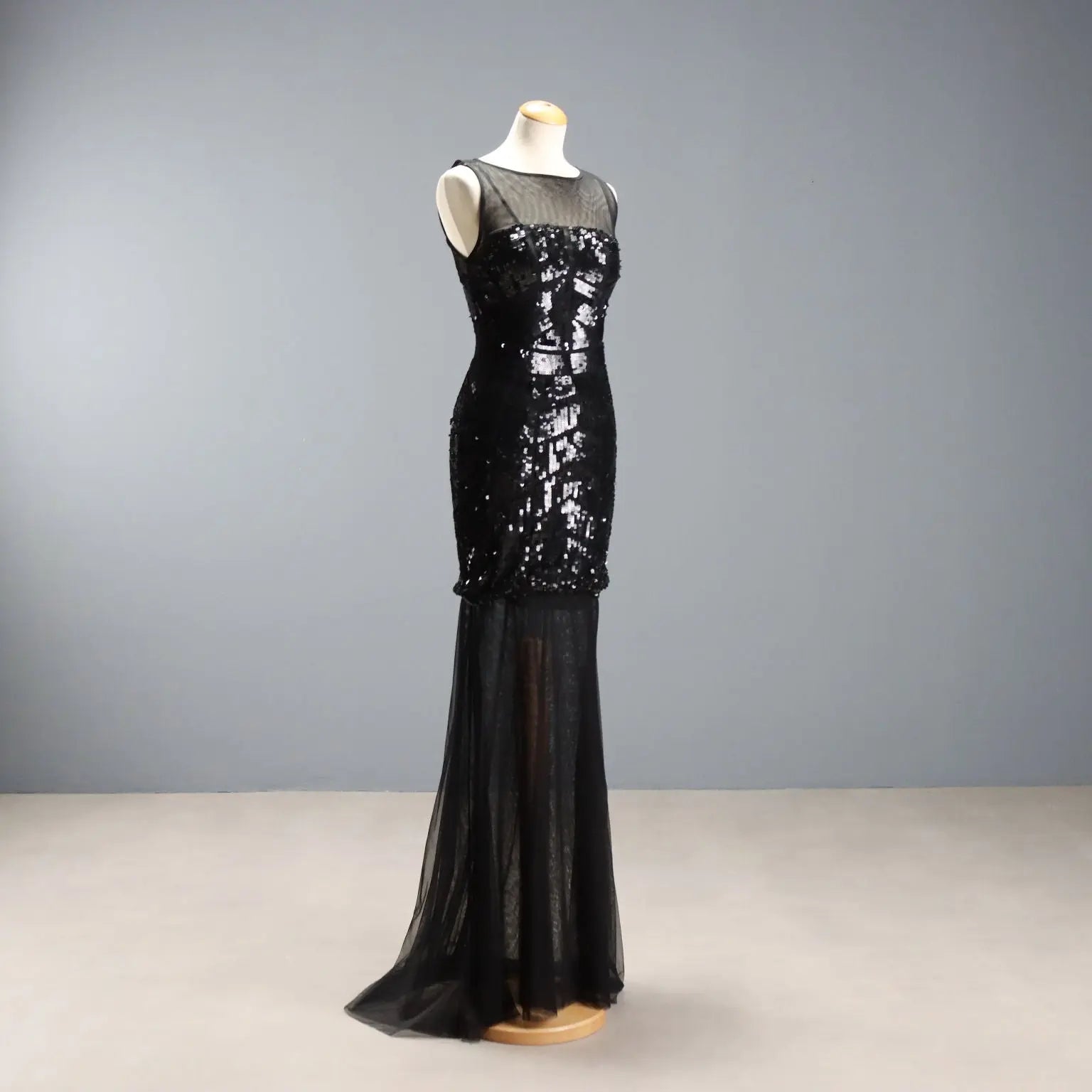 Liu Jo Sequin Dress Tulle Paillettes UK Size 14 Second Hand Italy