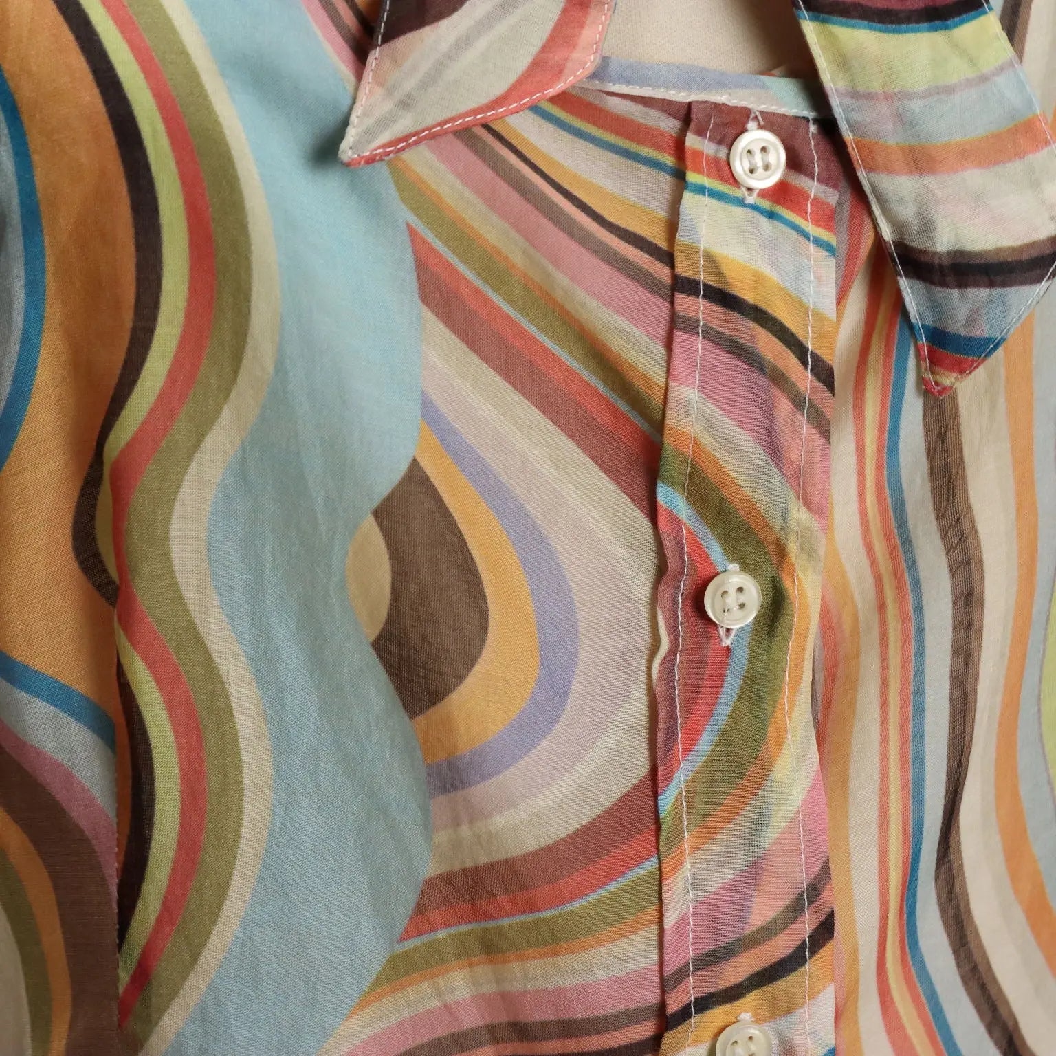 Paul Smith Top Mixed Silk Swirl UK Size 14/16 Second Hand England