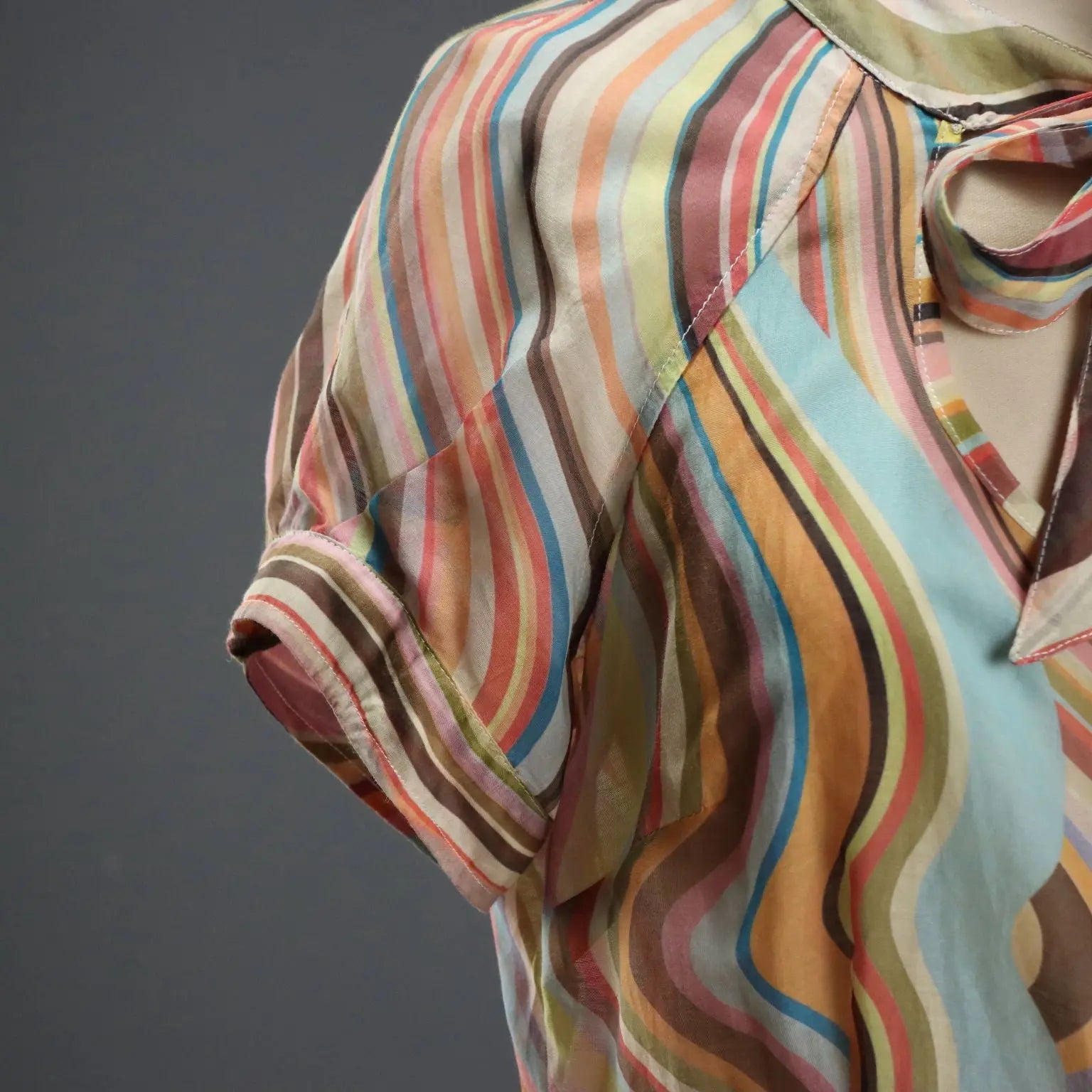 Paul Smith Top Mixed Silk Swirl UK Size 14/16 Second Hand England