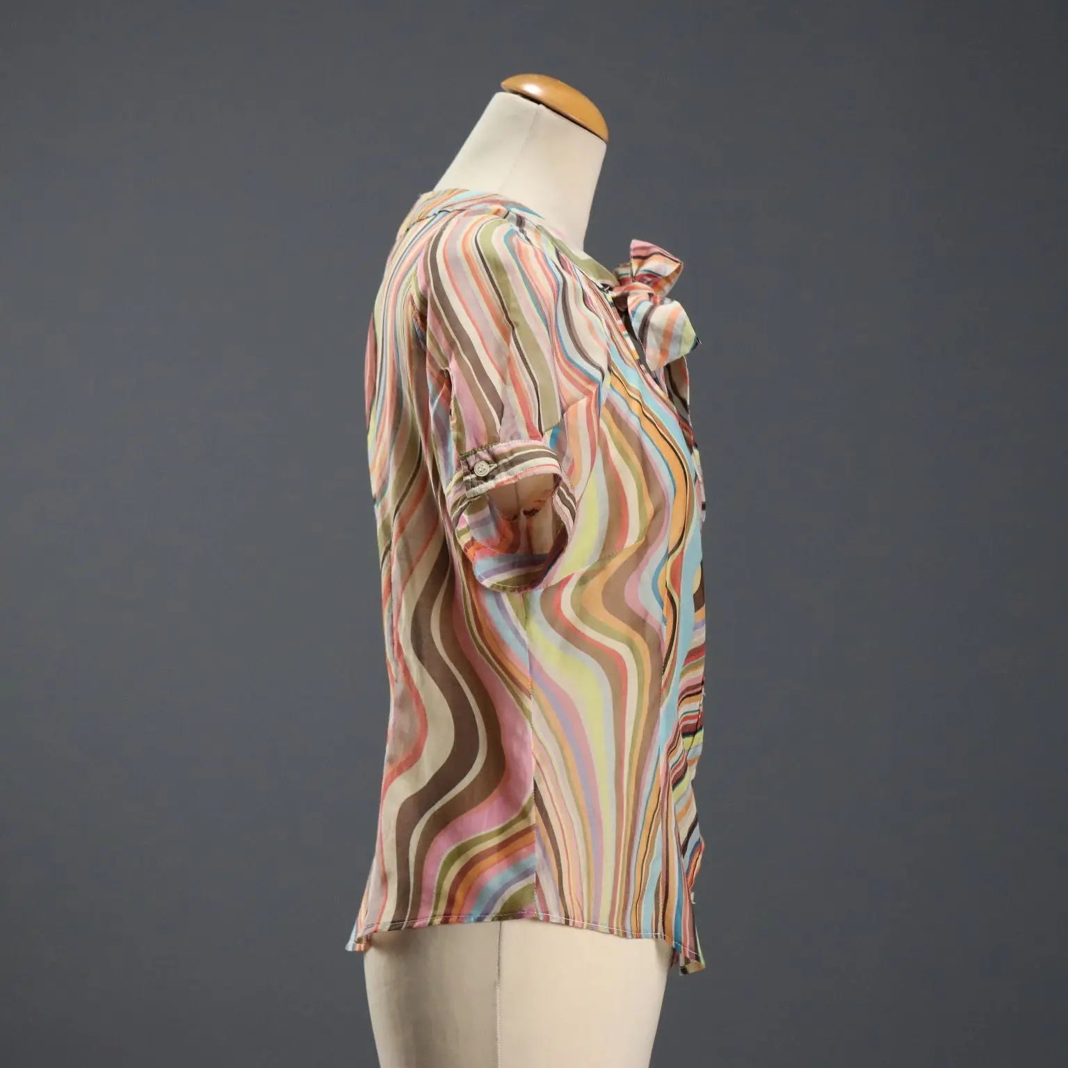 Paul Smith Top Mixed Silk Swirl UK Size 14/16 Second Hand England