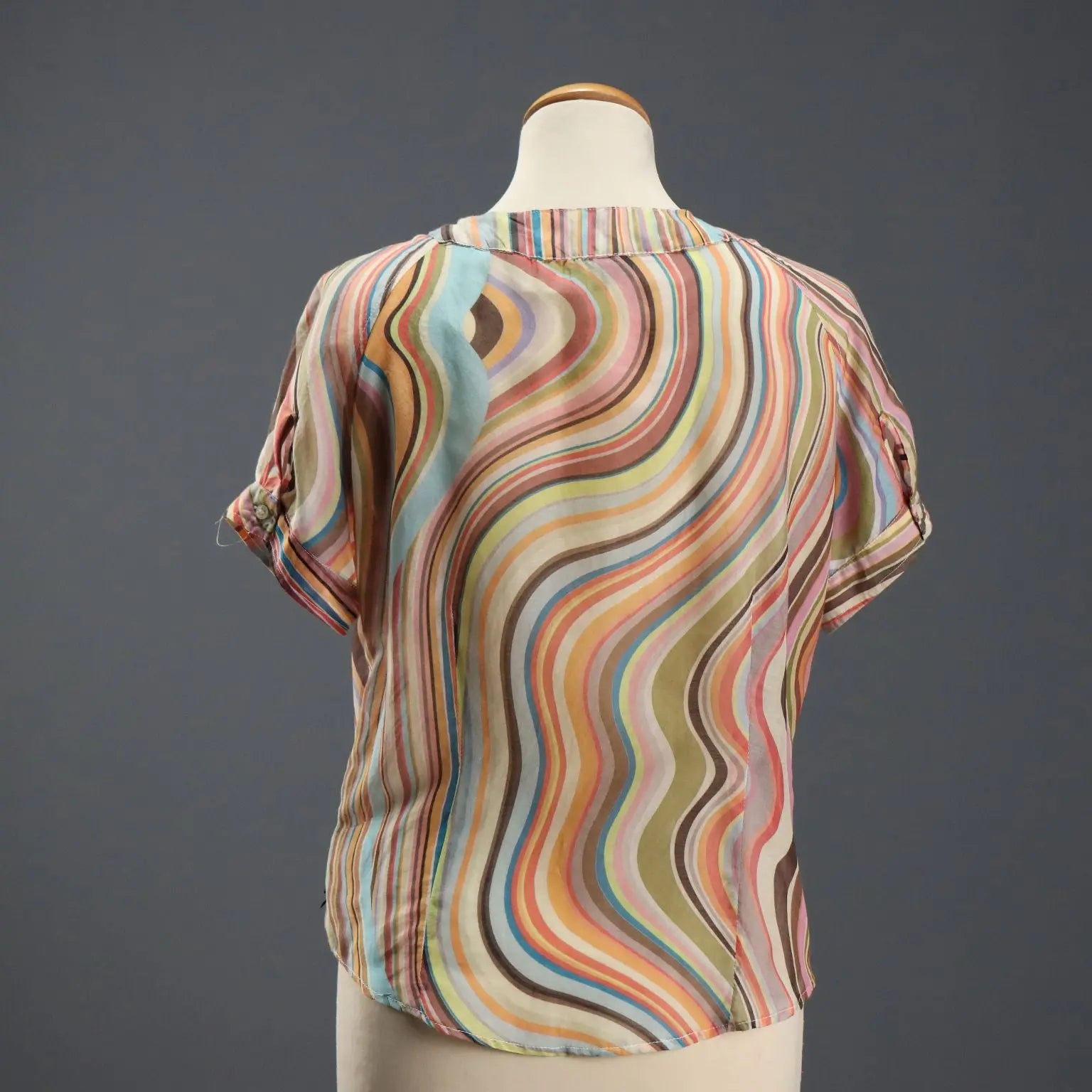 Paul Smith Top Mixed Silk Swirl UK Size 14/16 Second Hand England