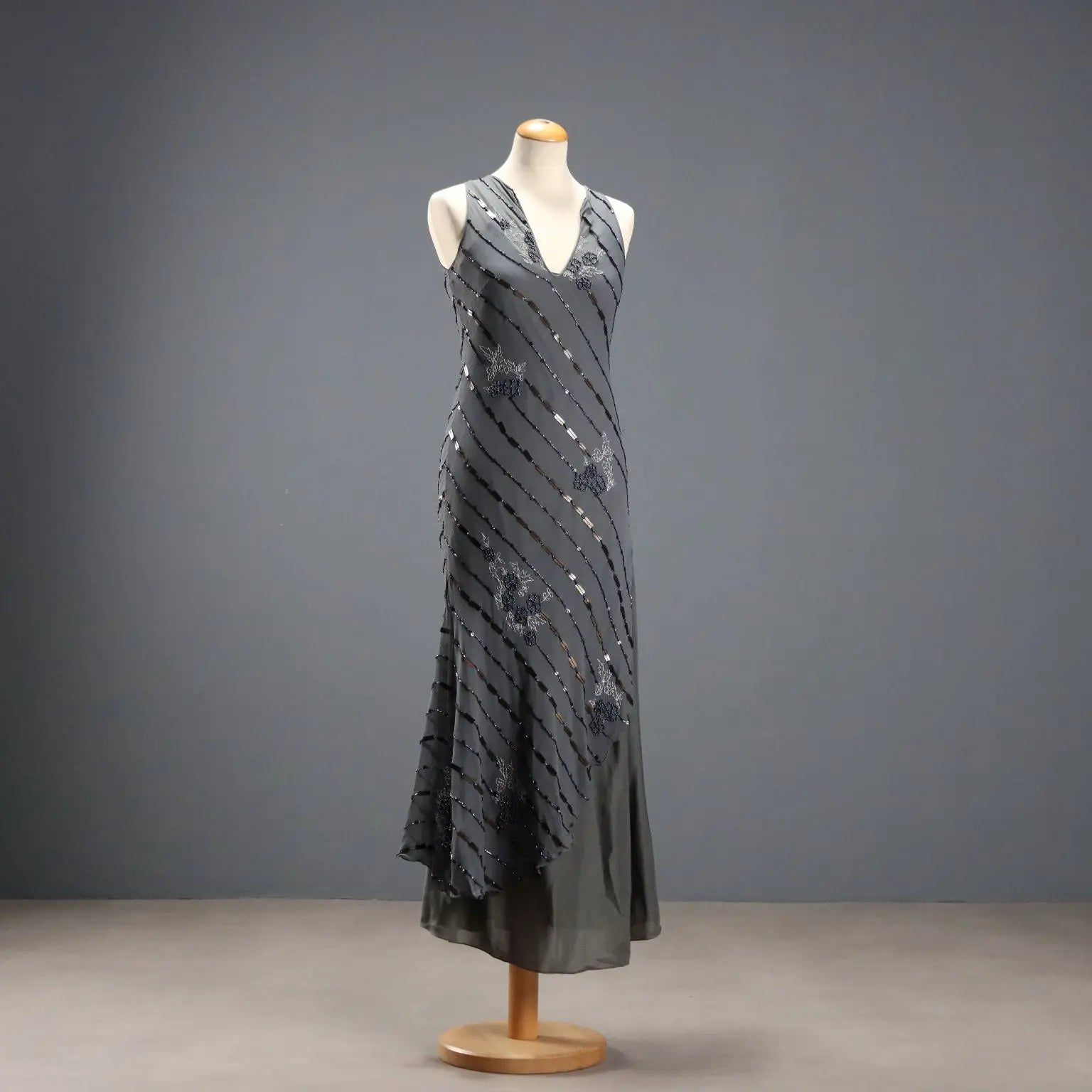 Luan Sarè Dress Beads Paillettes UK Size 12 Italy