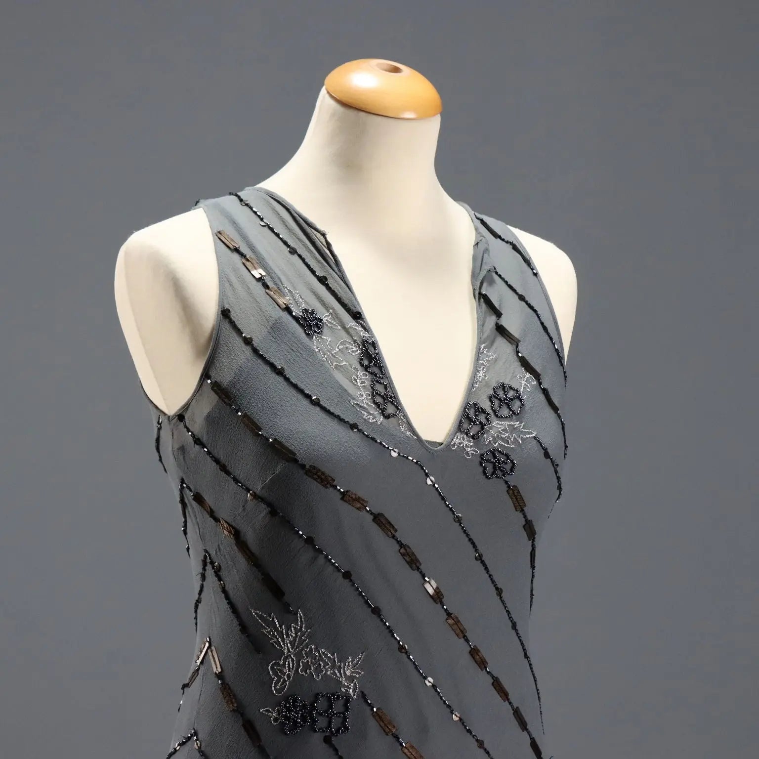 Luan Sarè Dress Beads Paillettes UK Size 12 Italy
