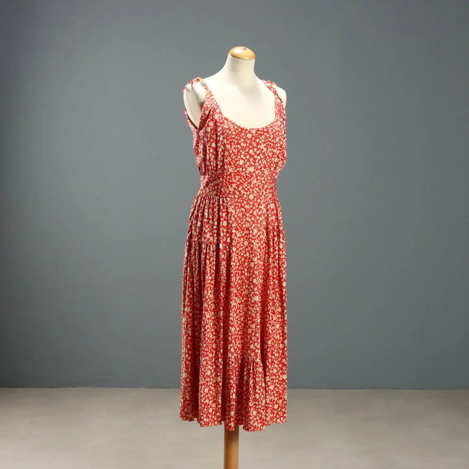 Marc Jacobs Floral Empire Dress Red Fabric UK Size 12