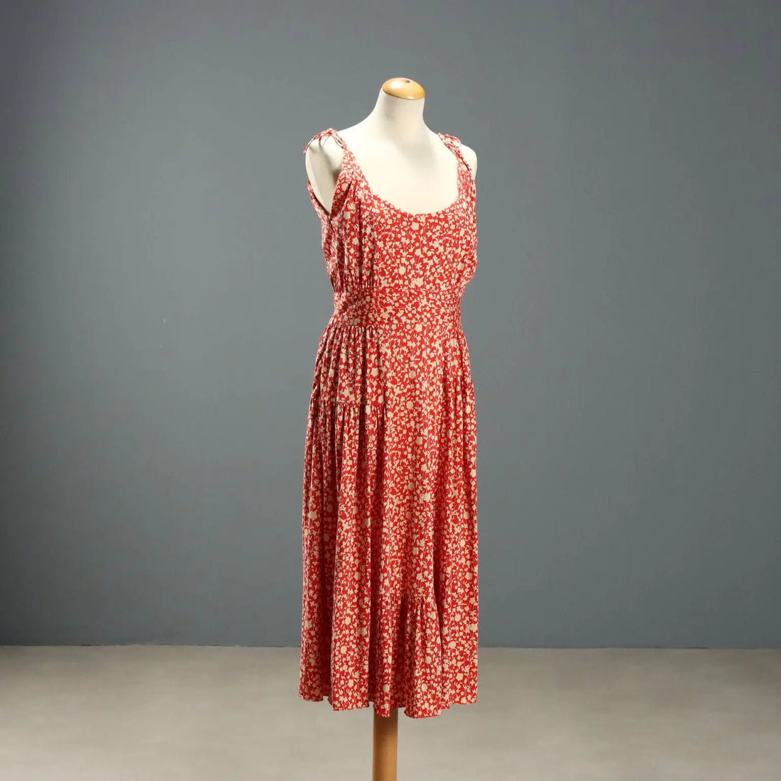 Marc Jacobs Floral Empire Dress Red Fabric UK Size 12