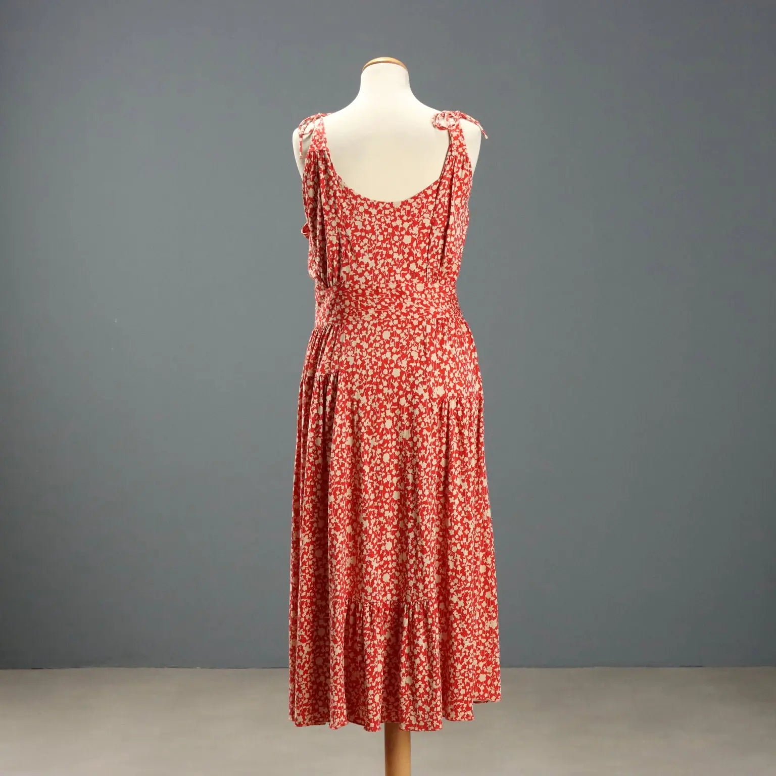 Marc Jacobs Floral Empire Dress Red Fabric UK Size 12