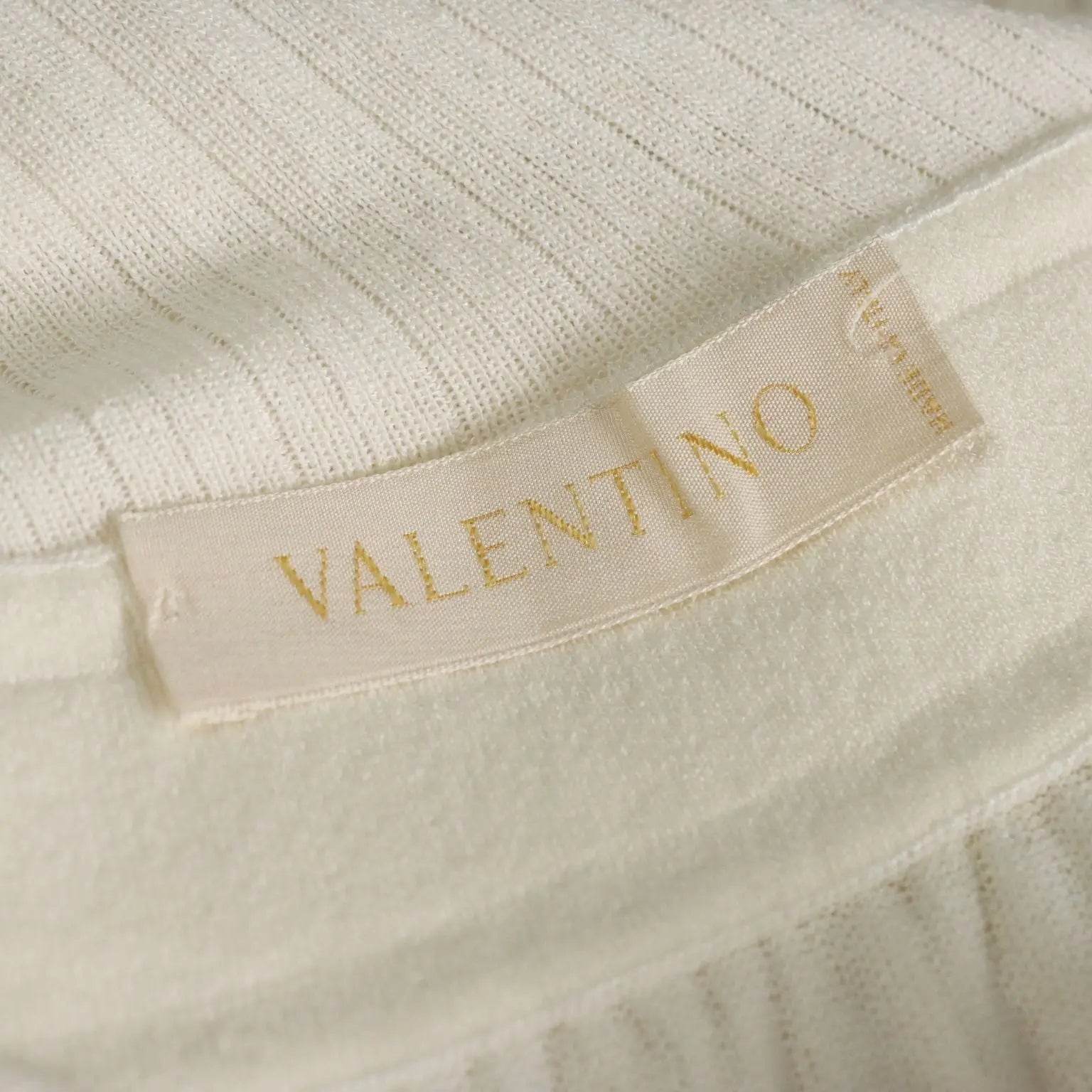 Valentino Cream White Midi Pleated Dress UK Size 12 Second Hand