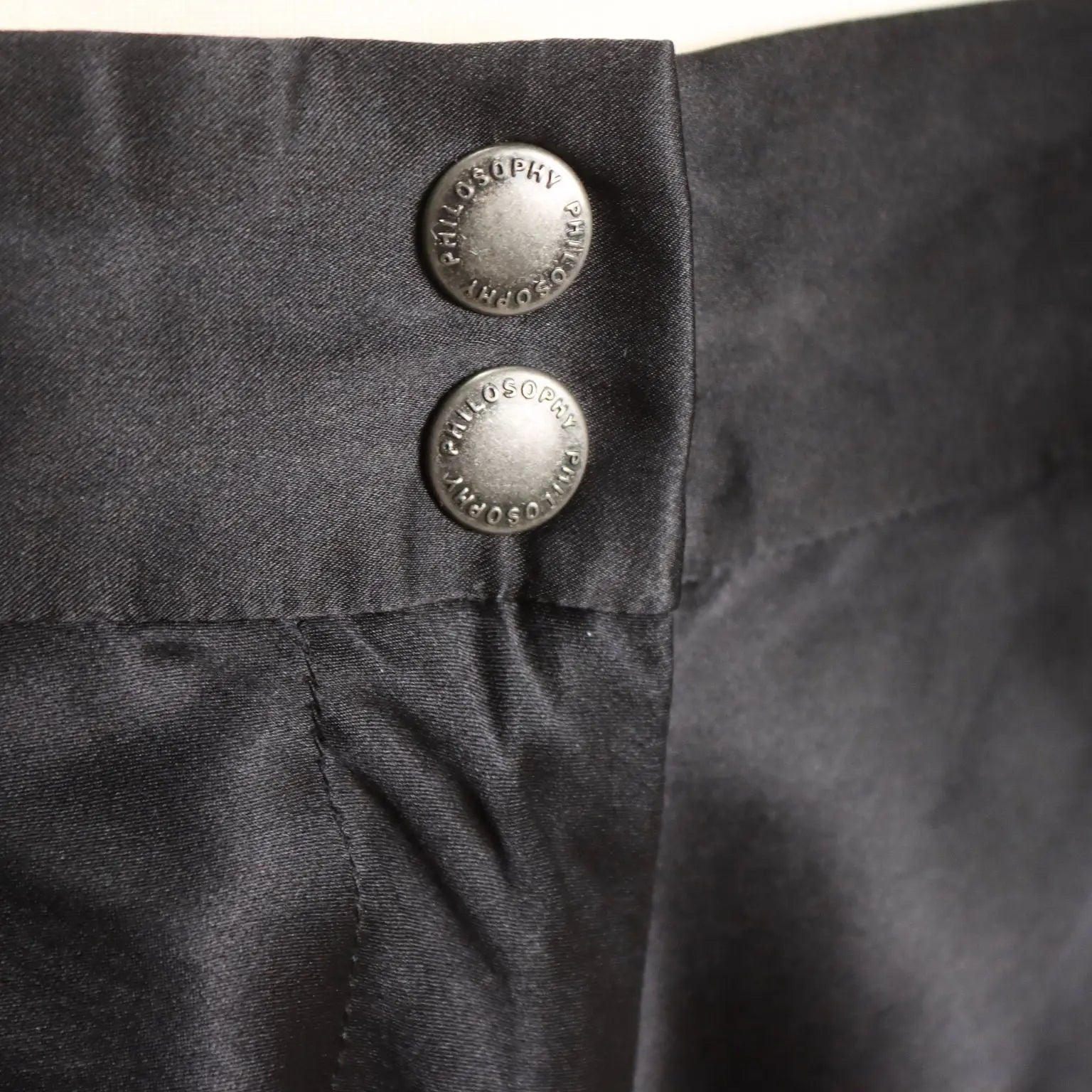 Y2K Black Silk Satin Pants Alberta Ferretti Black Satin UK Size 12