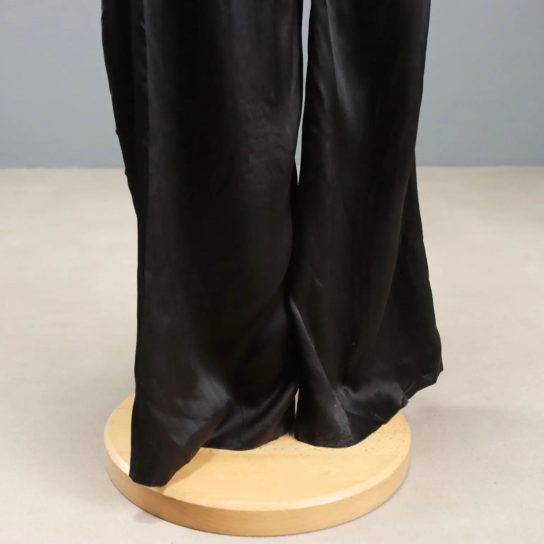 Y2K Black Silk Satin Pants Alberta Ferretti Black Satin UK Size 12
