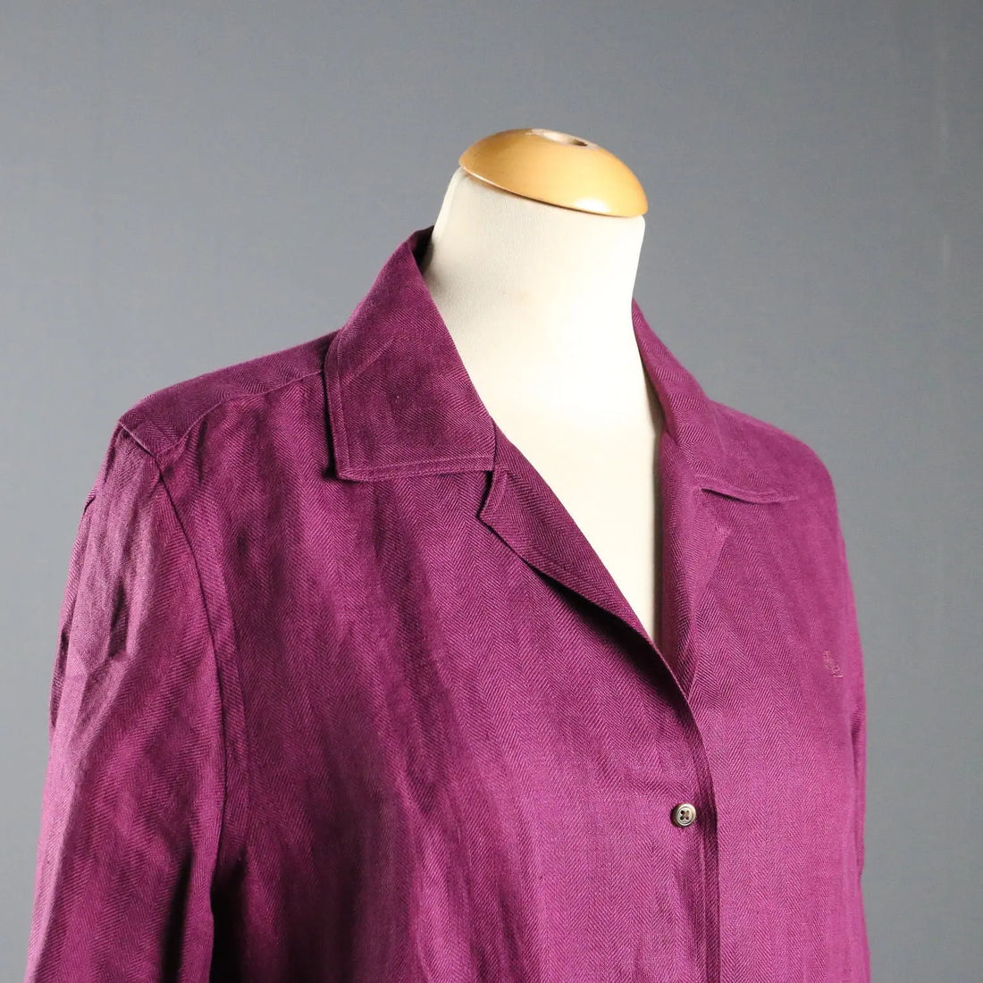 Ralph Lauren Herringbone Shirt Linen UK Size 14 Second Hand