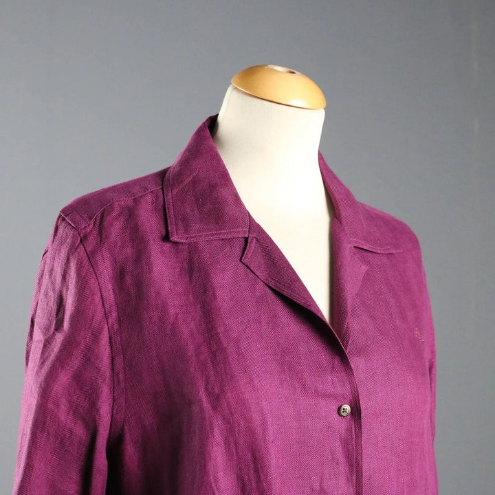 Ralph Lauren Herringbone Shirt Linen UK Size 14 Second Hand