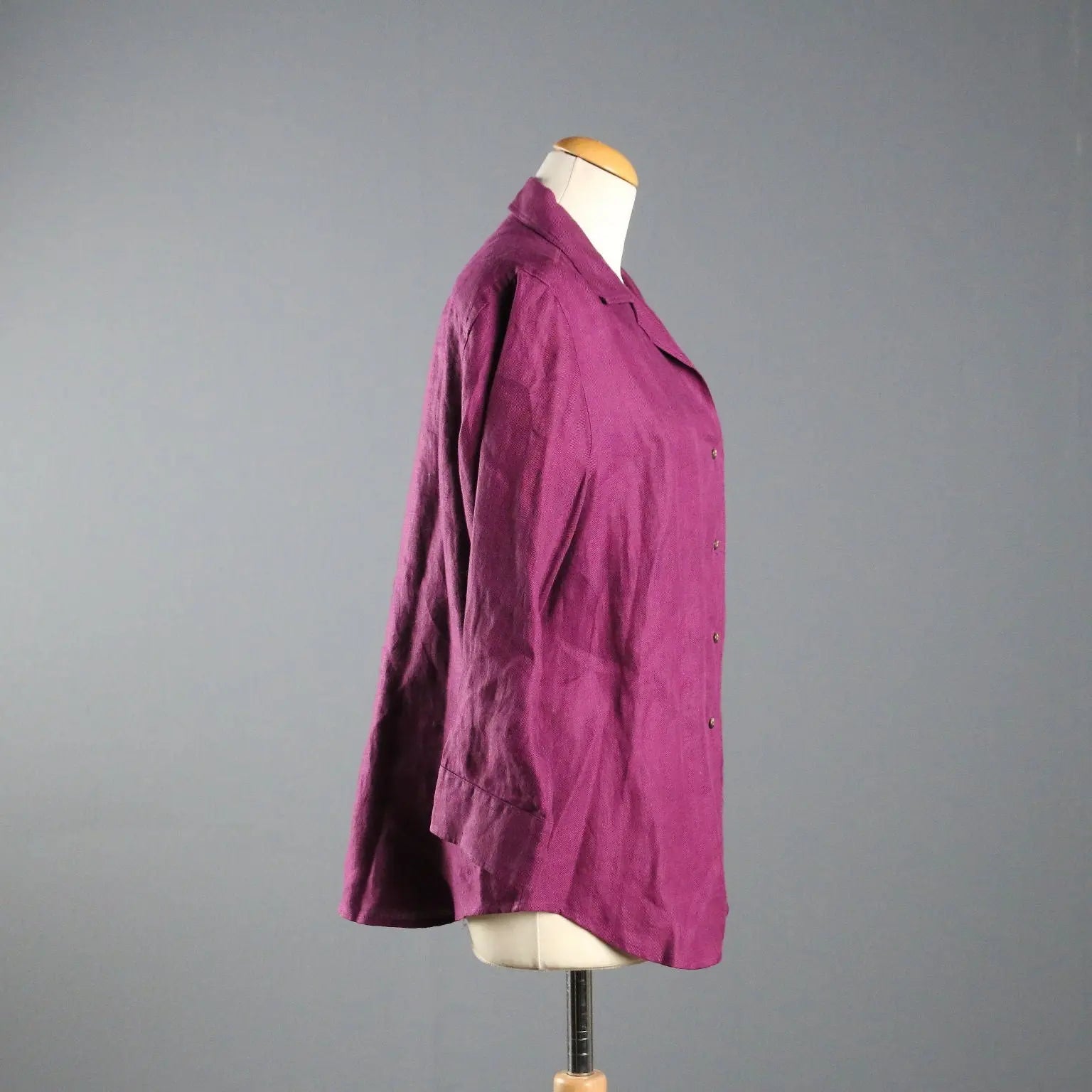 Ralph Lauren Herringbone Shirt Linen UK Size 14 Second Hand