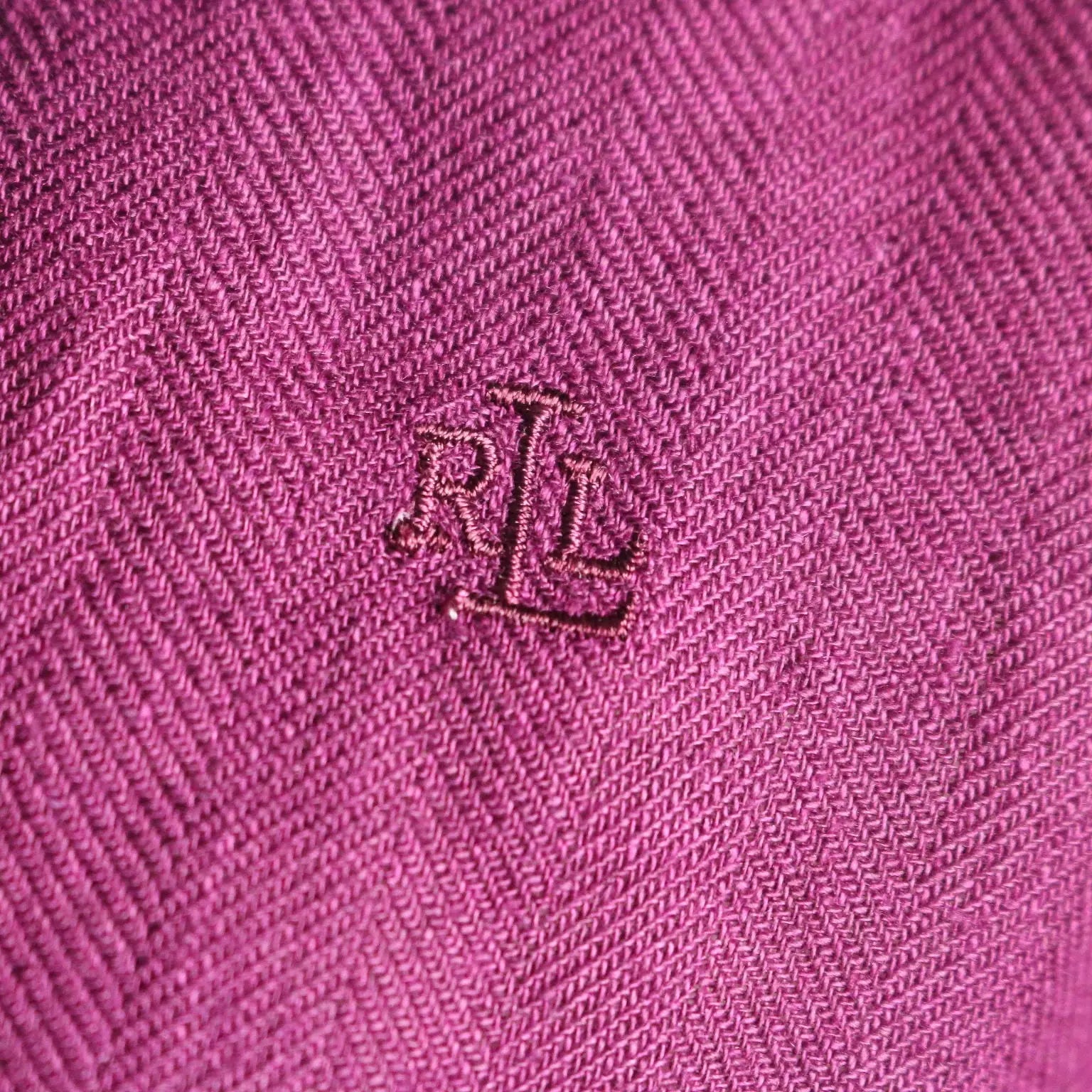 Ralph Lauren Herringbone Shirt Linen UK Size 14 Second Hand