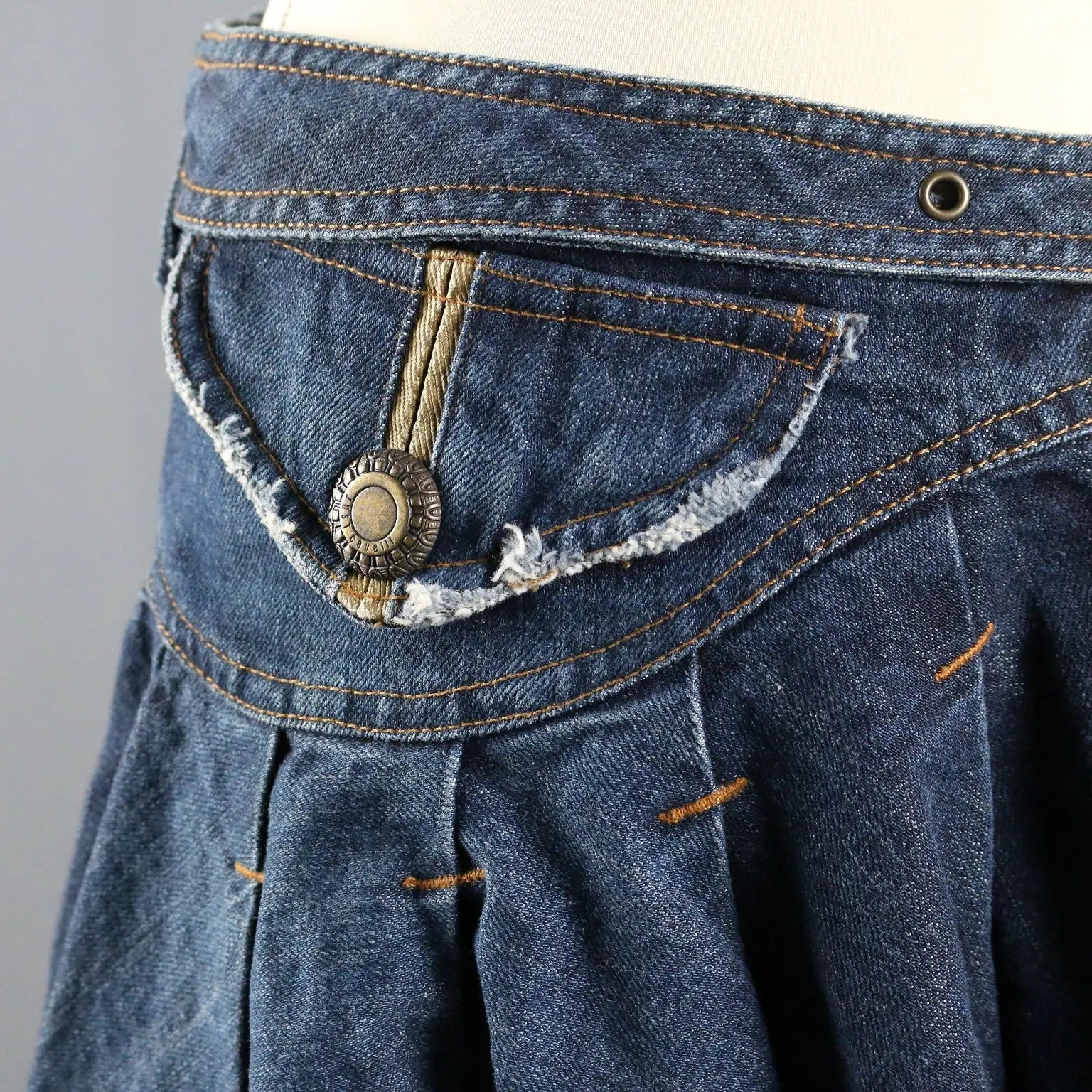 Just Cavalli Y2K Denim Skirt with Belt UK Size 10 Second Hand
