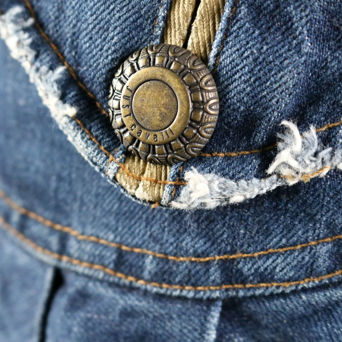 Just Cavalli Y2K Denim Skirt with Belt UK Size 10 Second Hand