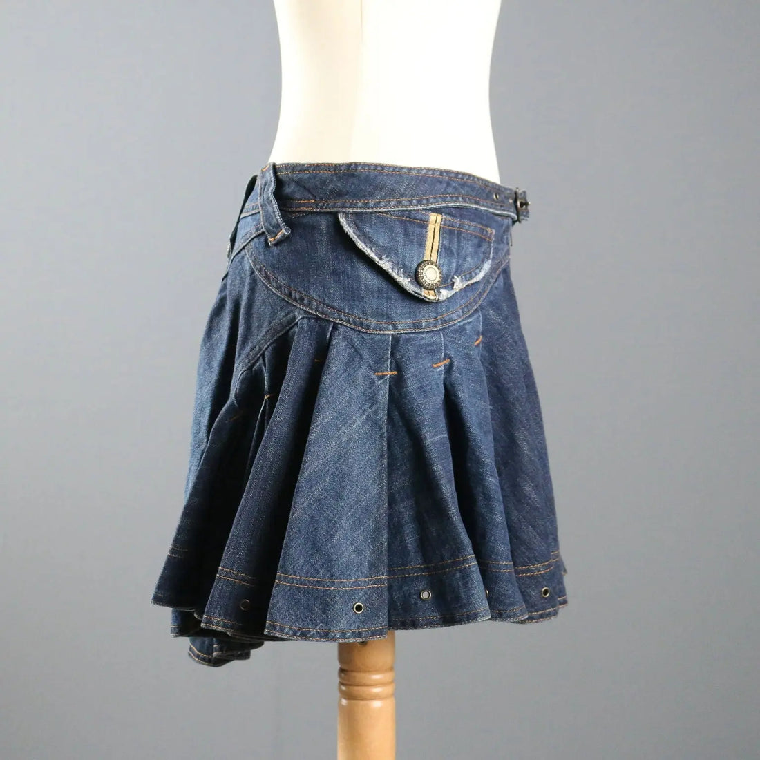 Just Cavalli Y2K Denim Skirt with Belt UK Size 10 Second Hand