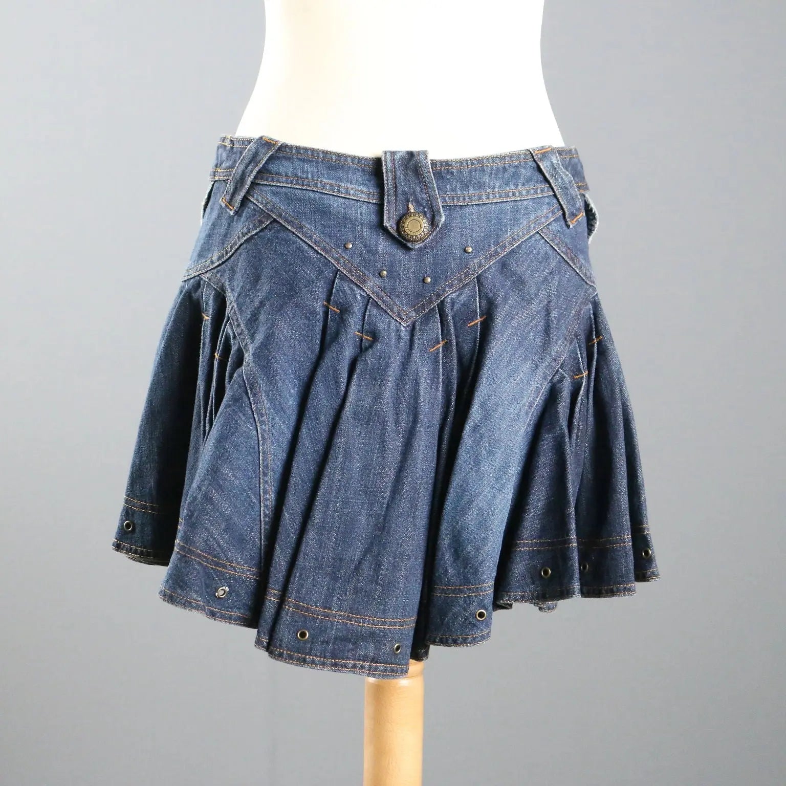 Just Cavalli Y2K Denim Skirt with Belt UK Size 10 Second Hand
