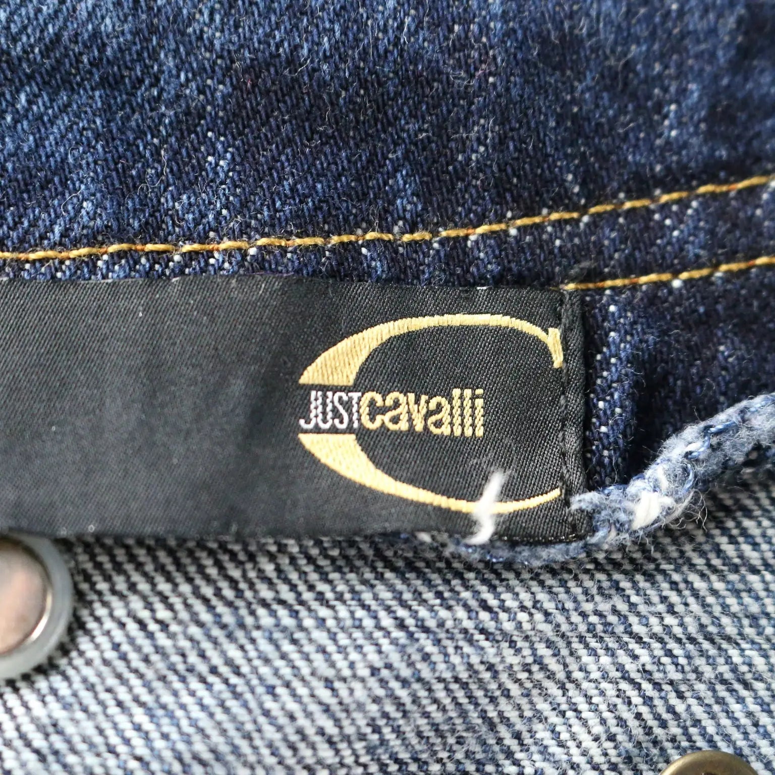 Just Cavalli Y2K Denim Skirt with Belt UK Size 10 Second Hand