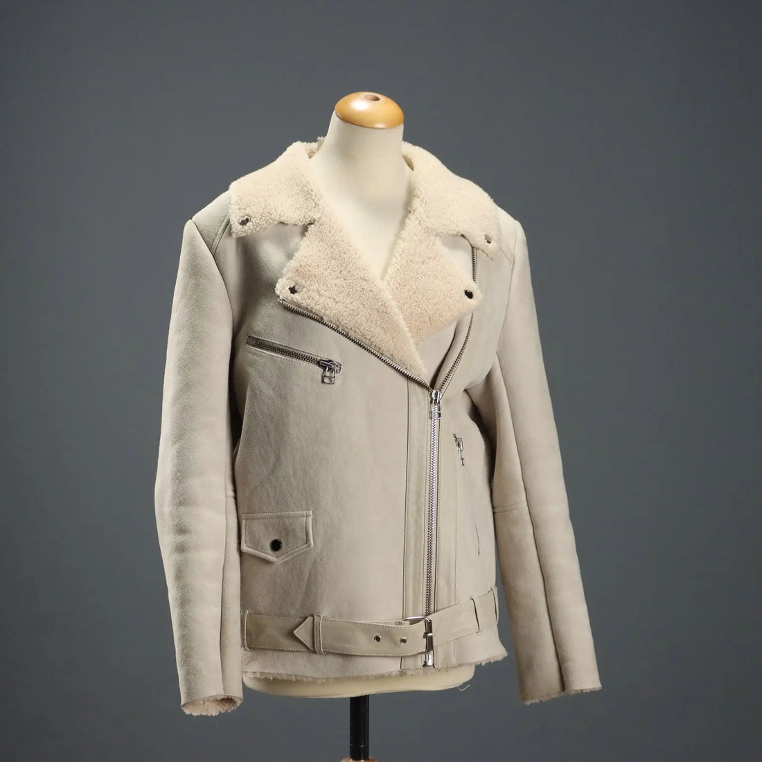 American Retrò Shearling Jacket Leather UK Size 10 Second Hand - UK Size 10 | Clothing & House Linens | Second hand