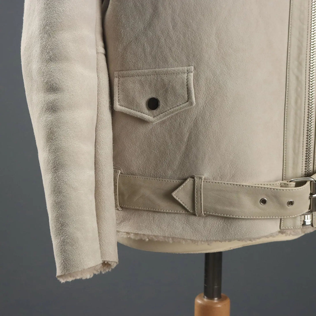 American Retrò Shearling Jacket Leather UK Size 10 Second Hand - UK Size 10 | Clothing & House Linens | Second hand
