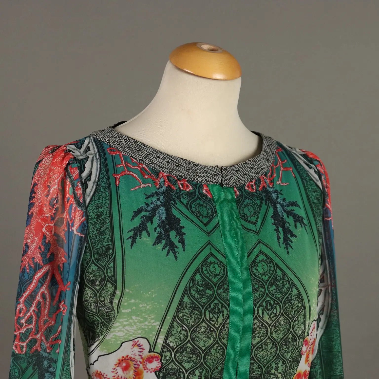 Piccione.Piccione Green Dress Fabric UK Size 12 Italy Second Hand - UK Size 12 | Clothing & House Linens | Second hand