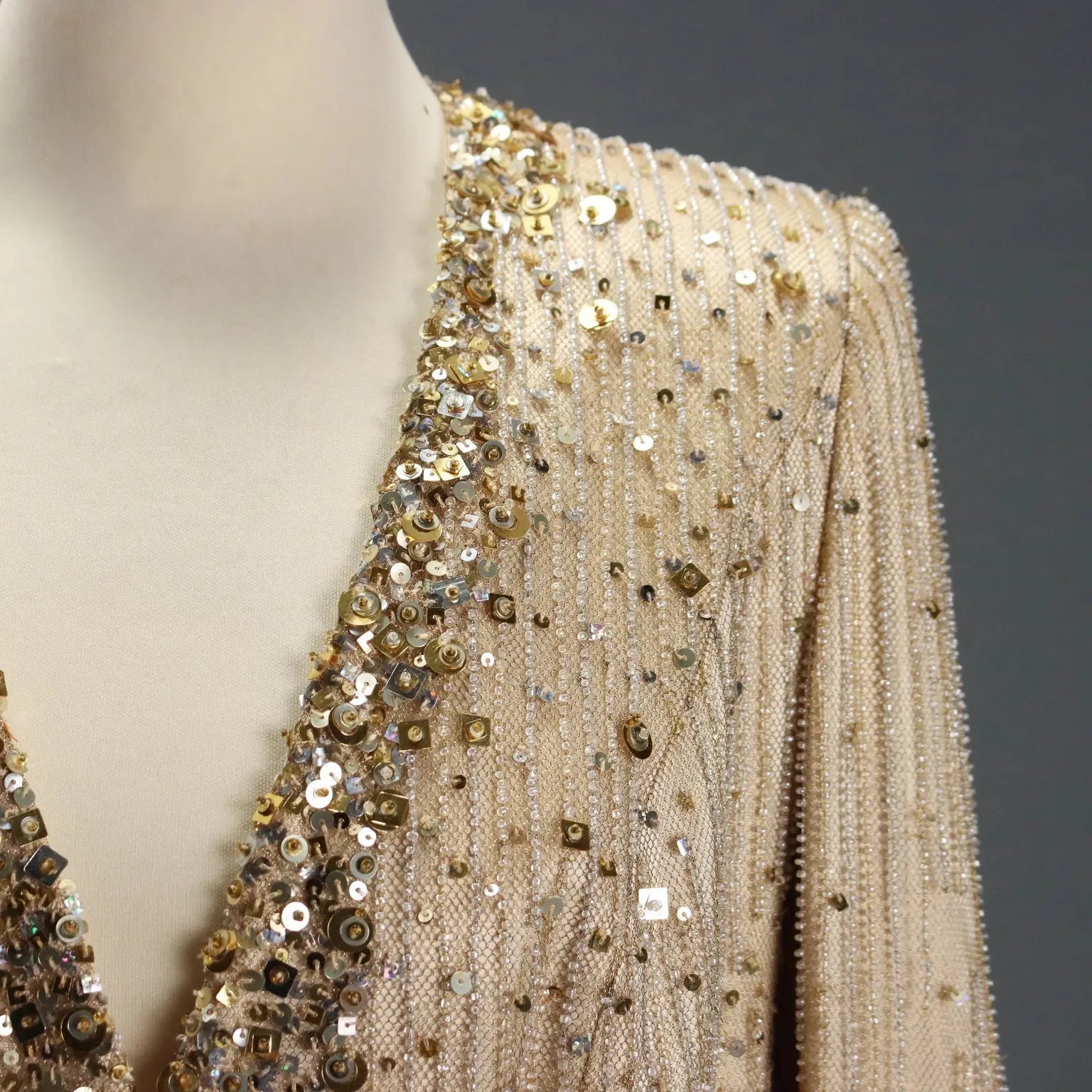 Escada Gold Sequin Jacket Polyester UK Size 12/14 Second Hand - UK Size 12/14 | Clothing & House Linens | Second hand