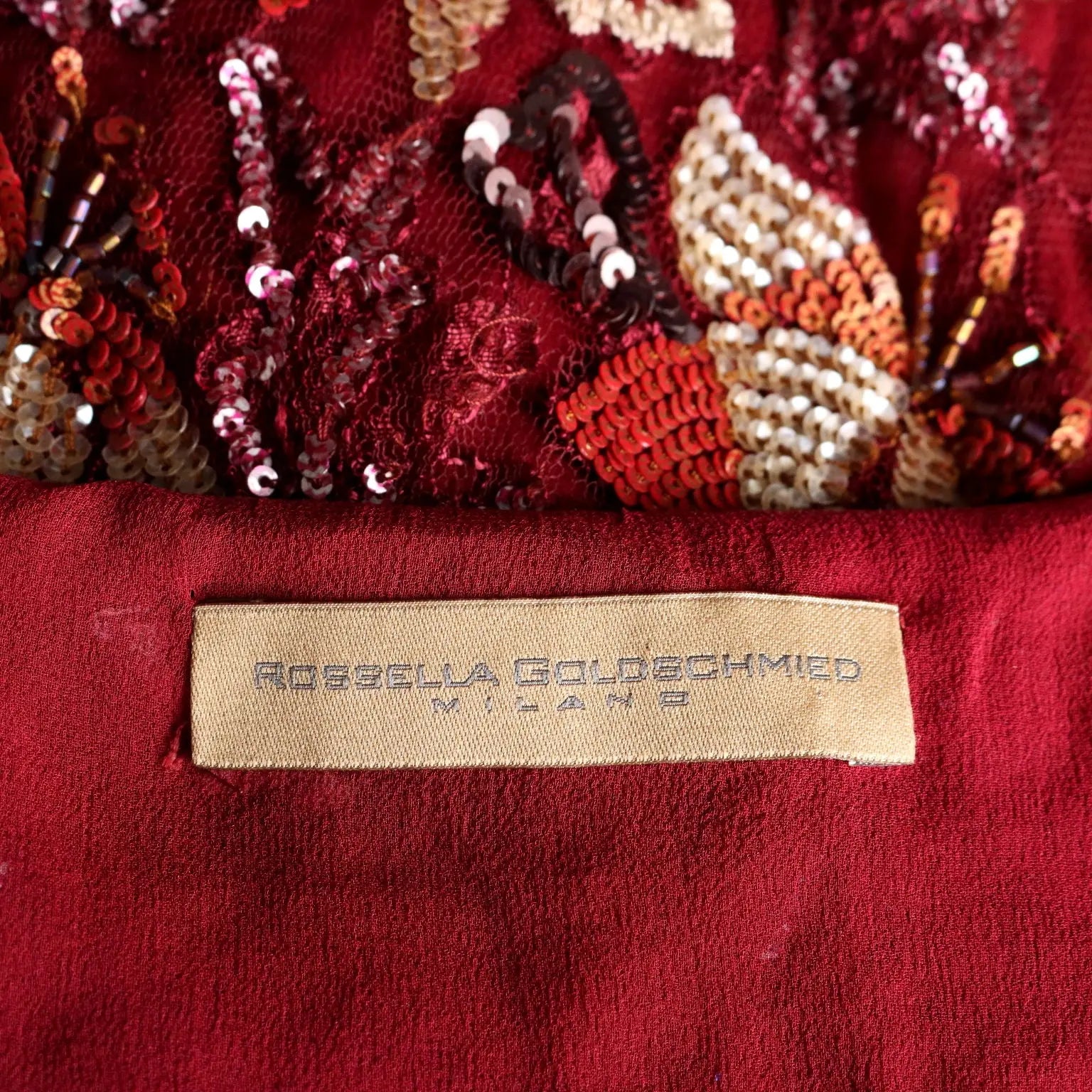 Rossella Goldschmied Dress Paillettes UK Size 12 Second Hand Italy