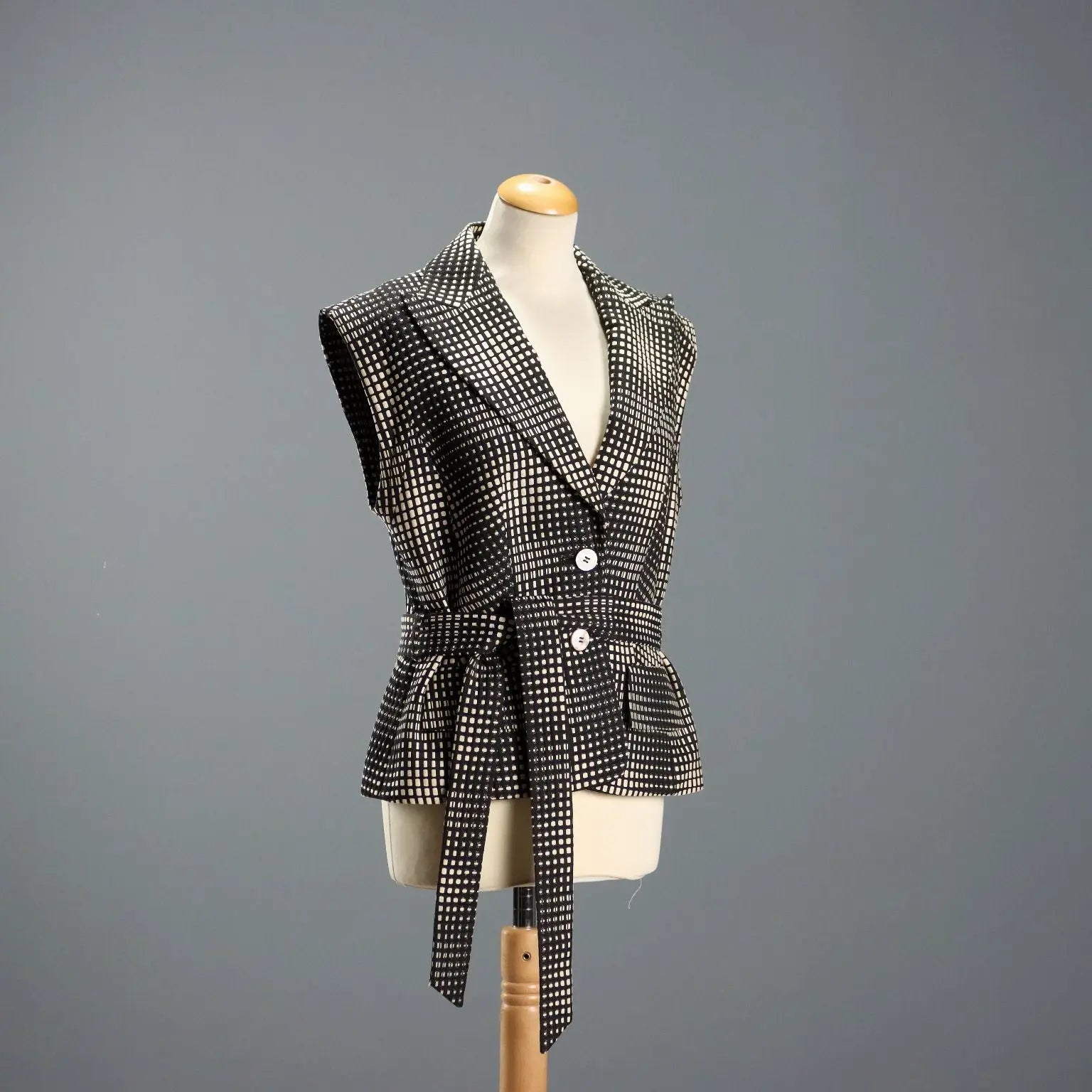 Escada Vest Geometric Print Cotton UK Size 12/14 Second Hand