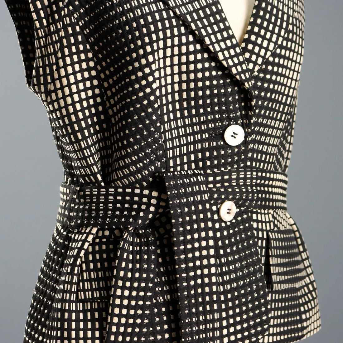 Escada Vest Geometric Print Cotton UK Size 12/14 Second Hand