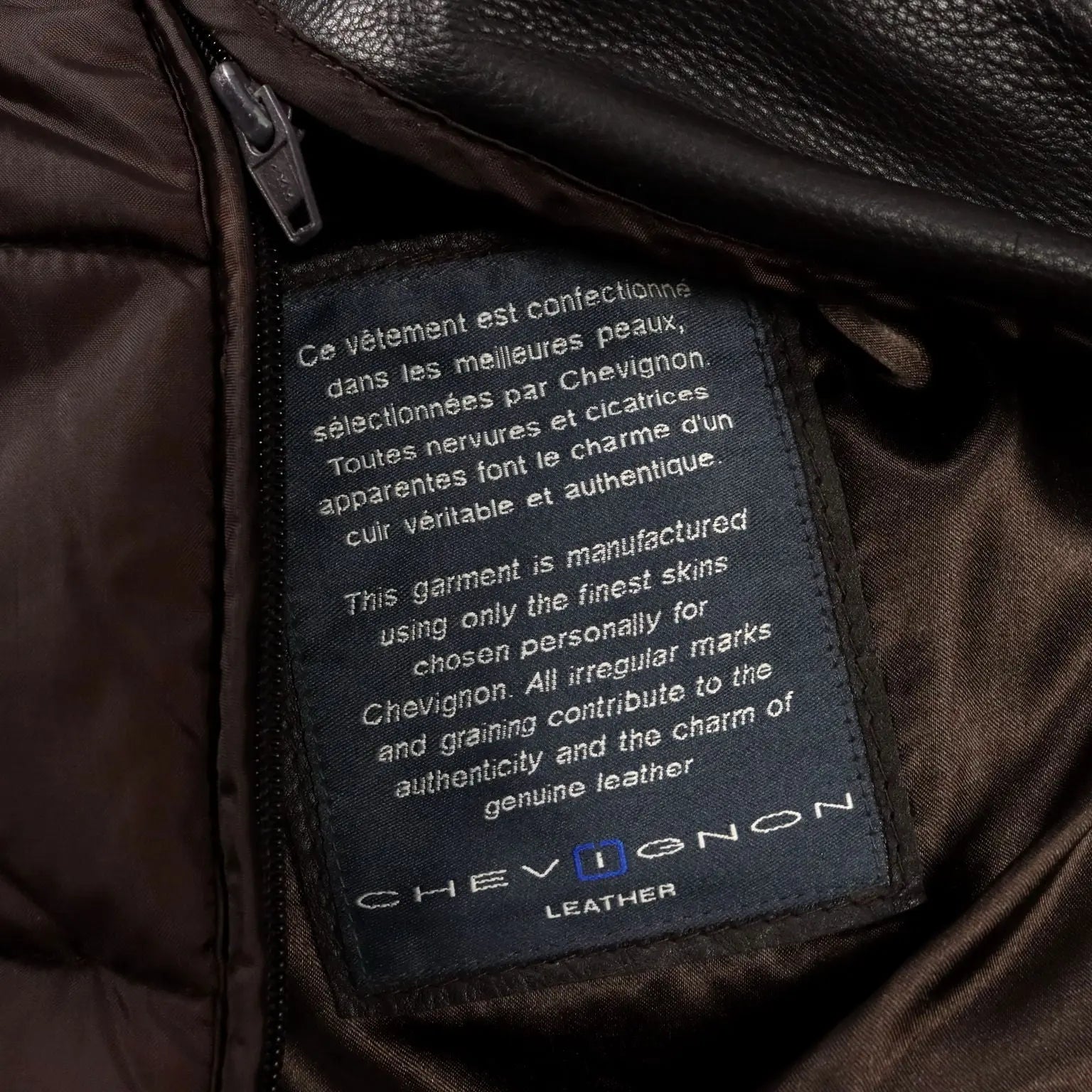 Chevignon Men's Jacket Leather Poliammide UK Size 38 Second Hand