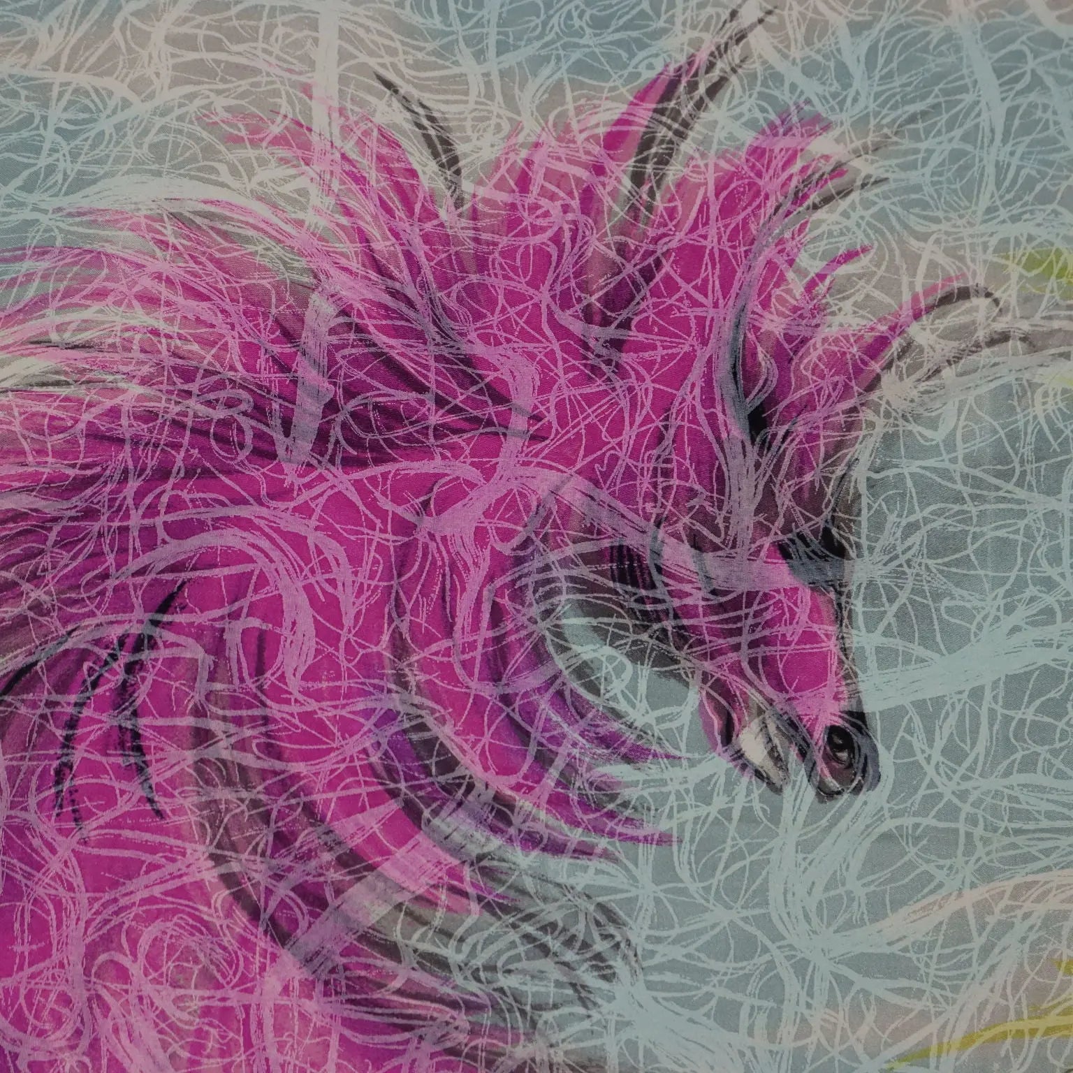 Vintage Scarf Aligo Sassu Coloured Silk Horses Italy | Clothing & House Linens | Vintage