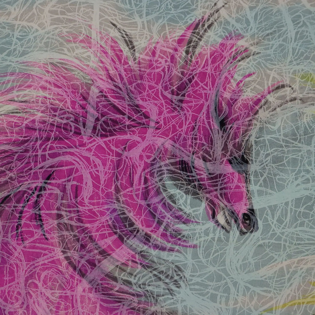 Vintage Scarf Aligo Sassu Coloured Silk Horses Italy | Clothing & House Linens | Vintage