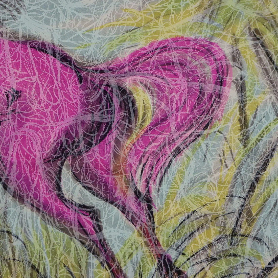 Vintage Scarf Aligo Sassu Coloured Silk Horses Italy | Clothing & House Linens | Vintage