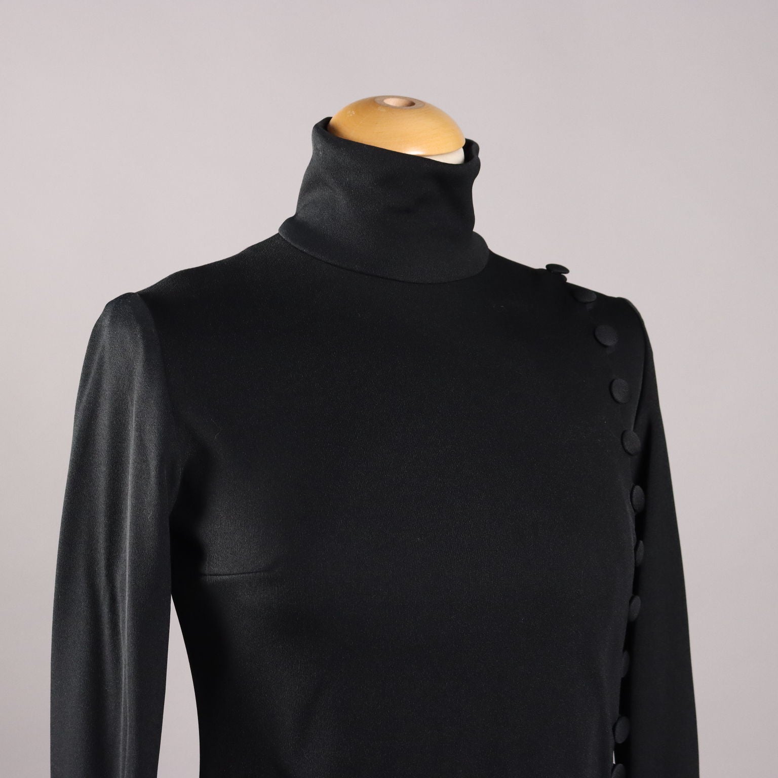 Vintage Long Black Dress Cloth UK Size 10 Italy 1970s - UK Size 10 | Clothing & House Linens  Vintage